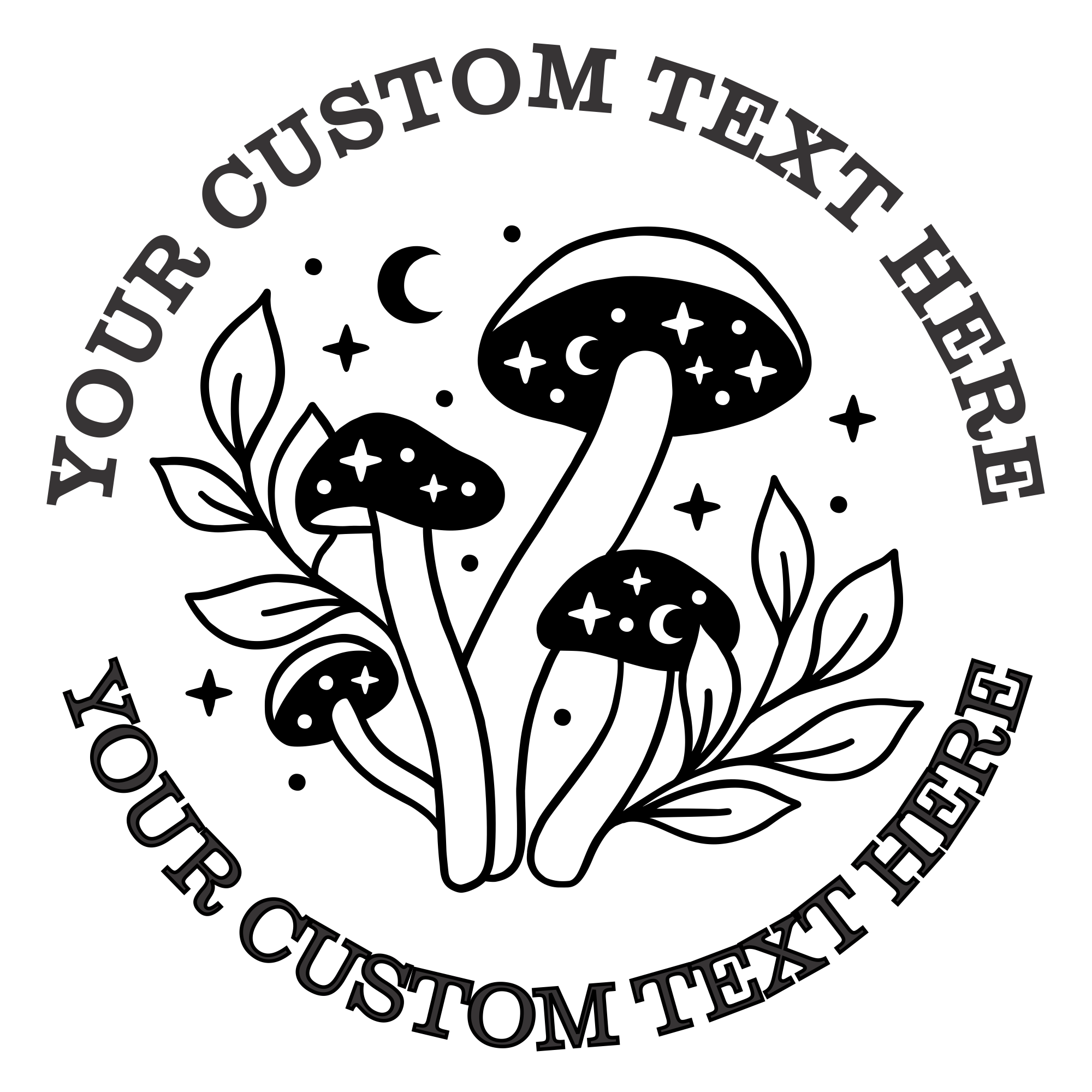 Mushroom Self Inking Custom Rubber Stamp. Personalized Address Stamp with Lines of Text (SH-76364)