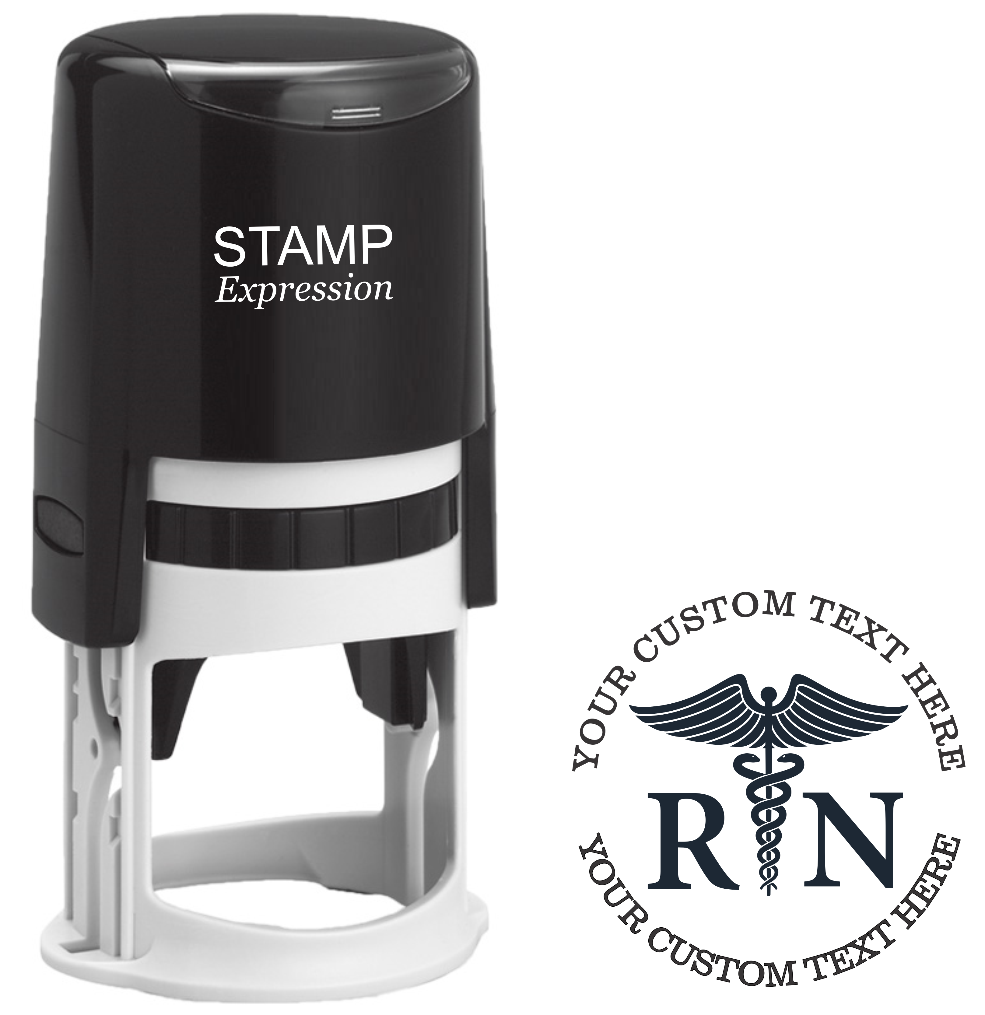 Registered Nurse RN Custom Slef Inking Rubber Stamp. Personalized Teacher Address Stamp with Lines of Text (SH-76368)