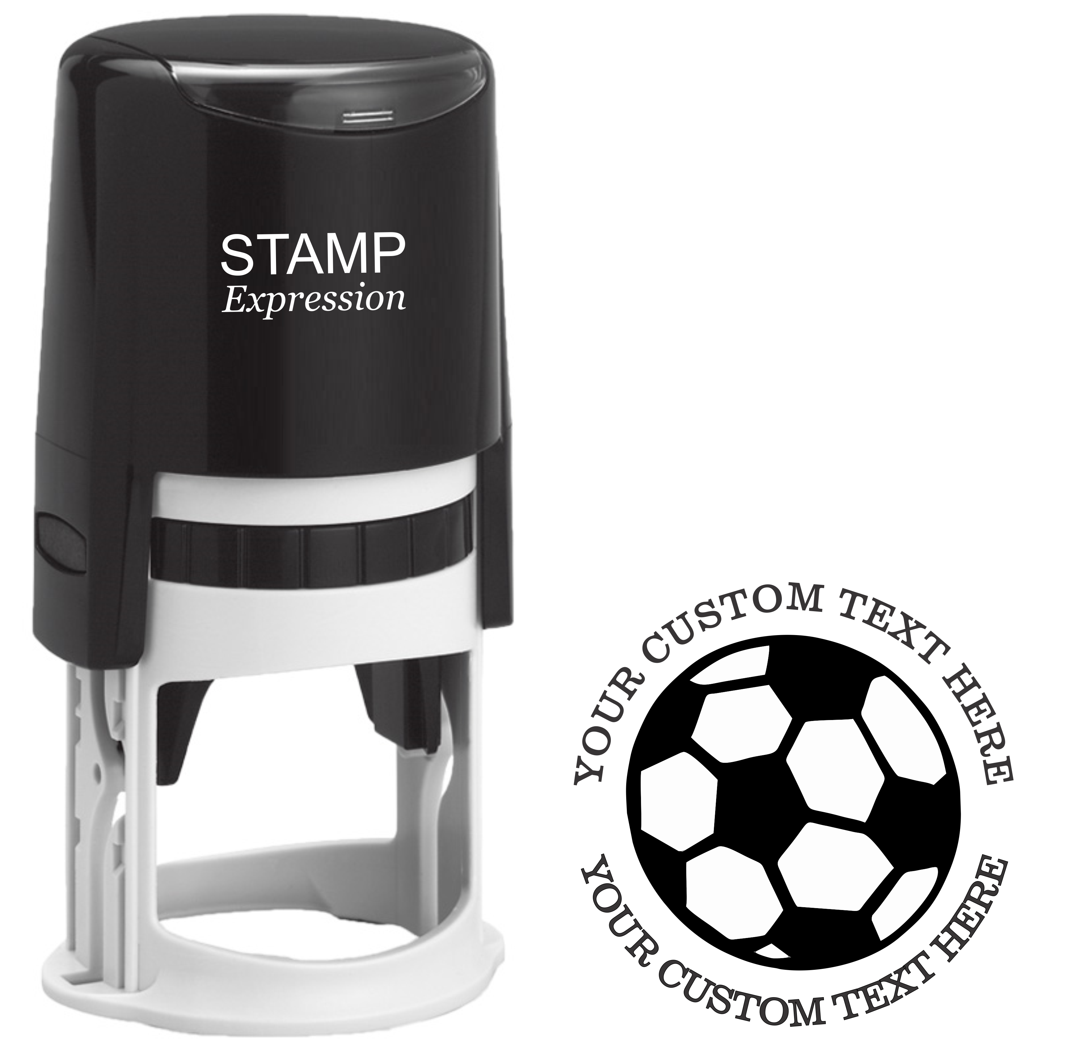 Soccer Sport Custom Self Inking Rubber Stamp. Perfect When Used As a Return Address Stamp (SH-76371)