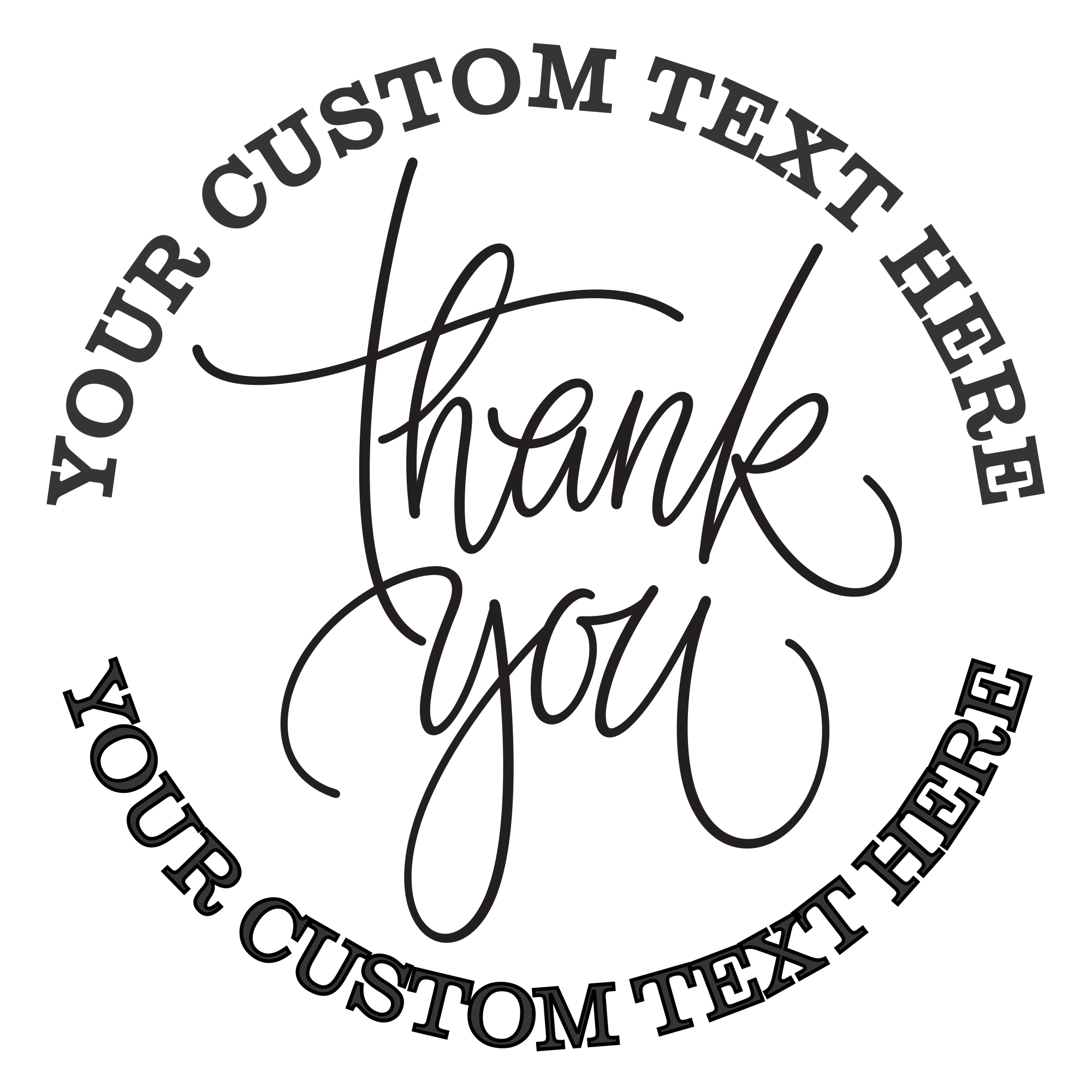 Thank You Custom Self-Inking Rubber Stamp – Personalized Stamp for Small Business Packaging, Orders, and Handmade Products (SH-76374)
