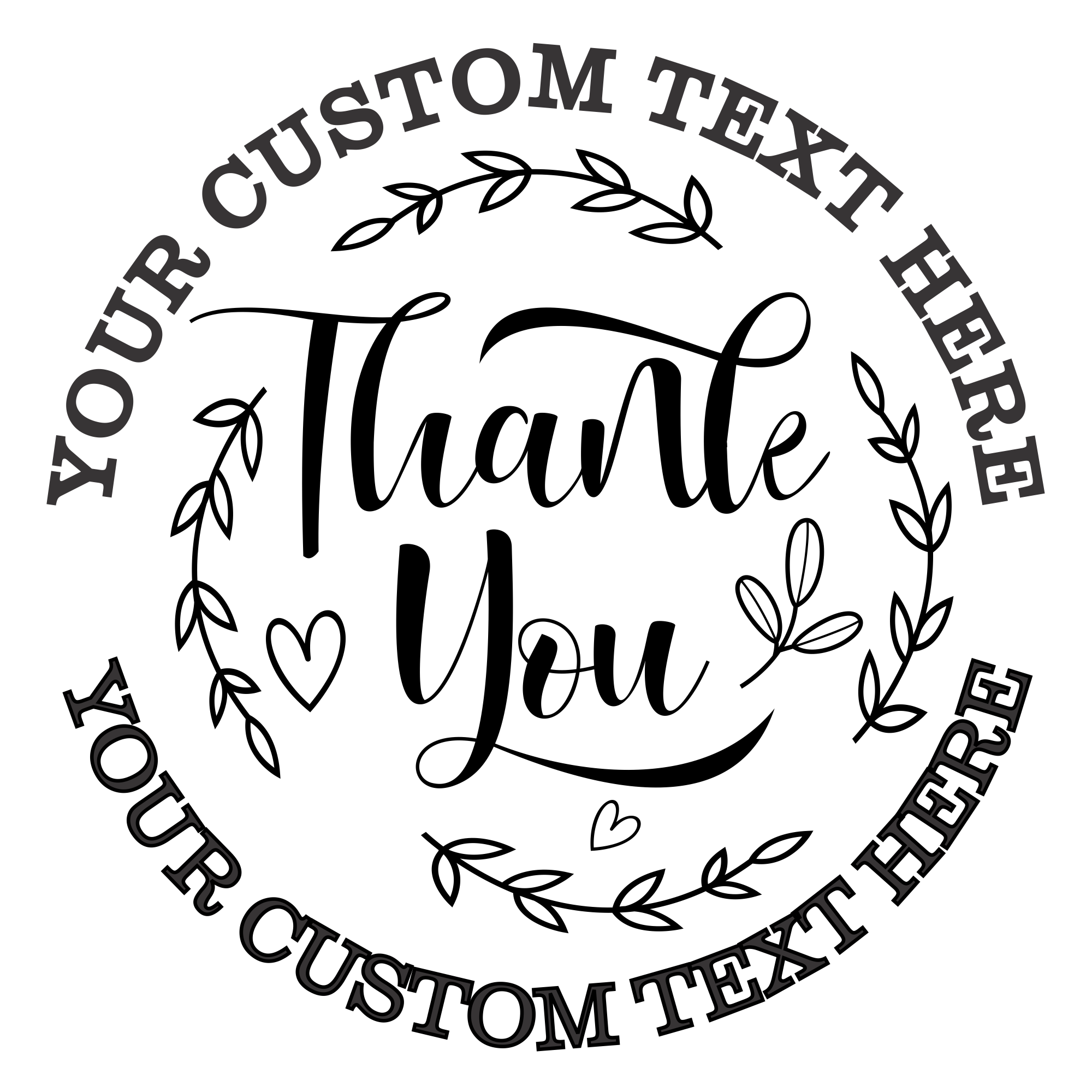 Thank You Custom Self-Inking Rubber Stamp – Personalized Stamp for Small Business Packaging, Orders, and Handmade Products (SH-76376)