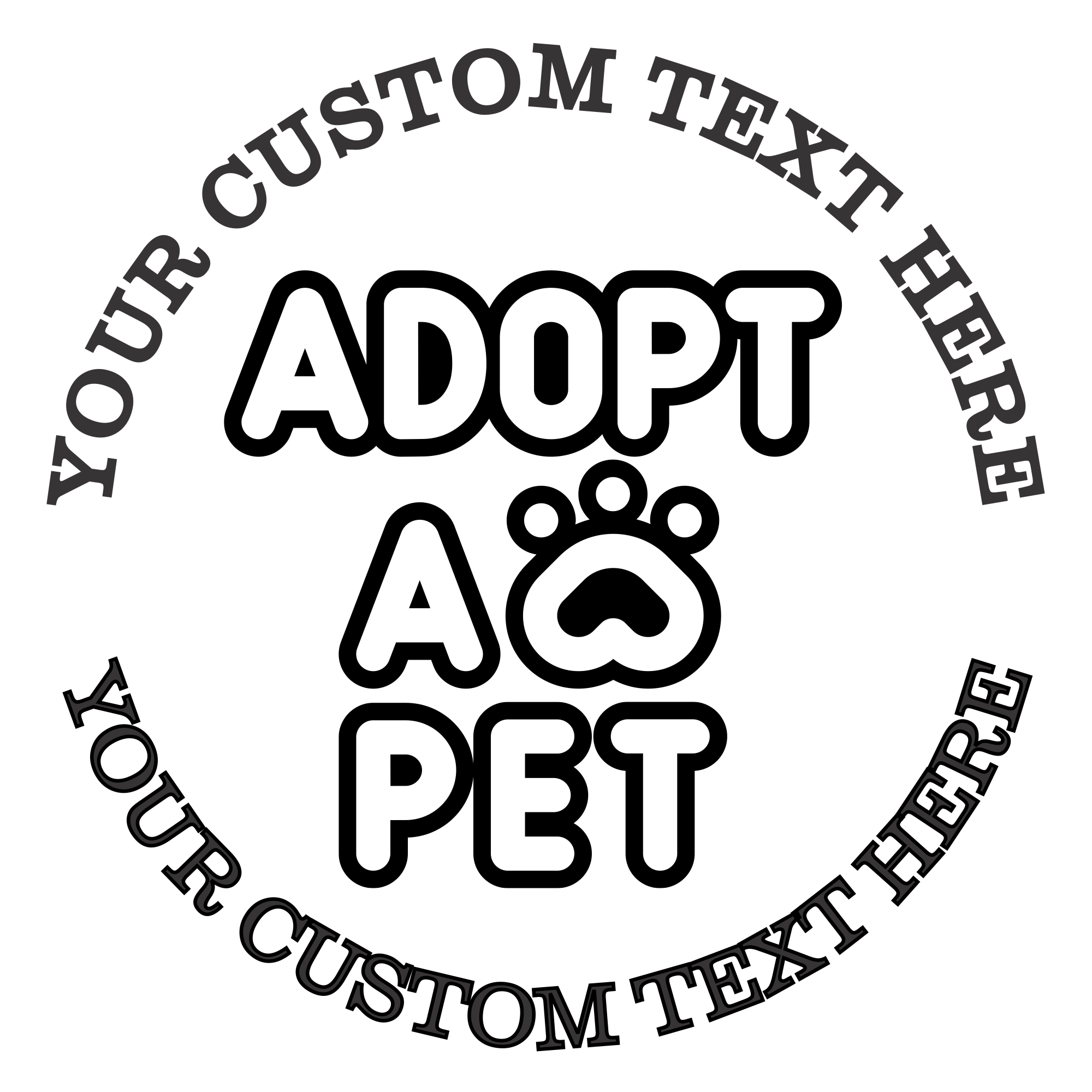 Adopt A Pet Custom Rubber Stamp - Self Inking. Personalized Return Address Stamp with Lines of Text (SH-76383)