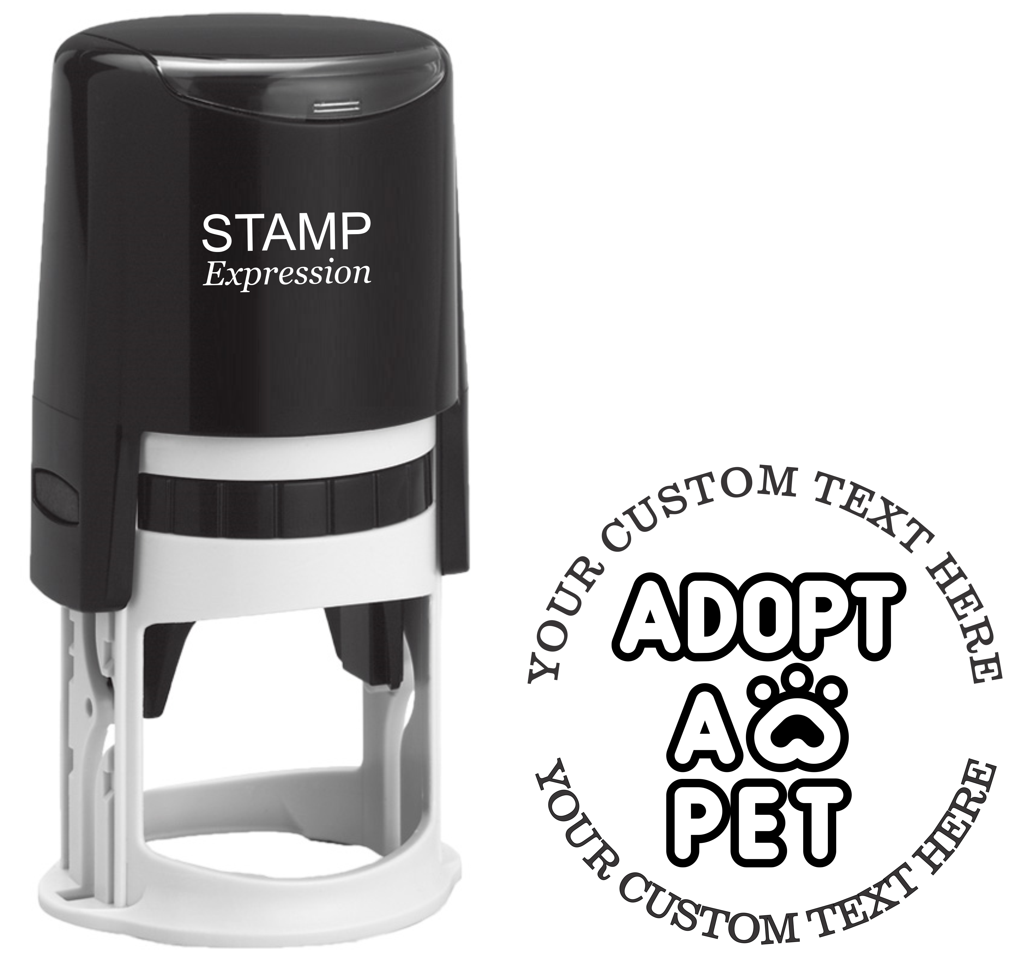 Adopt A Pet Custom Rubber Stamp - Self Inking. Personalized Return Address Stamp with Lines of Text (SH-76383)