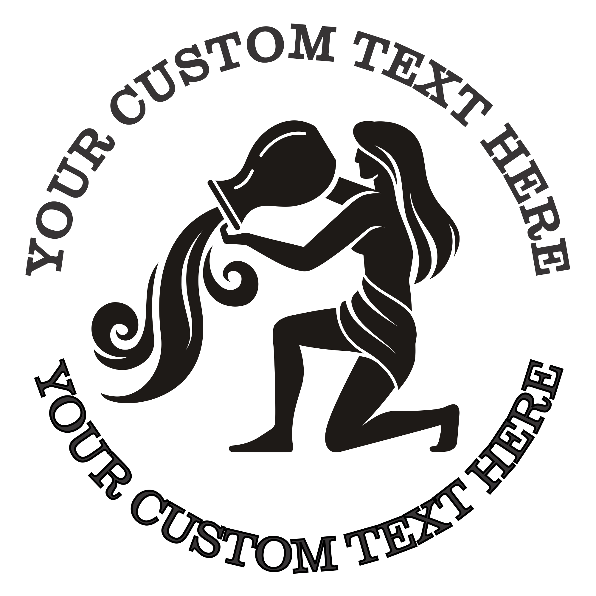 Aquarius Zodiac Sign Custom Self Inking Rubber Stamp. Perfect When Used As a Return Address Stamp (SH-76384)