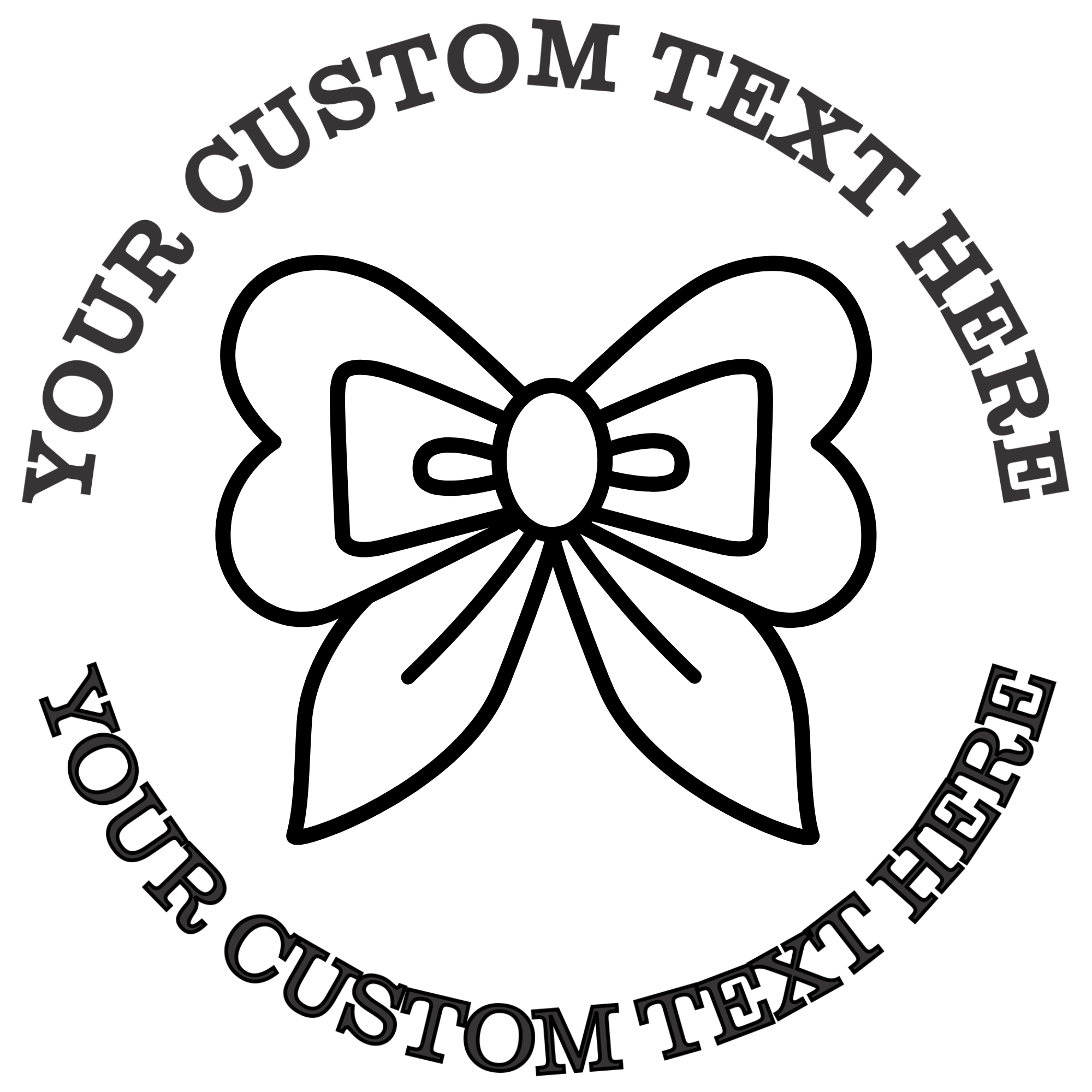 Fancy bow outline Self-Inking Custom Rubber Stamp | Personalized Return Address Stamp | Name & Address Customizable | 1.6" In Diameter (SH-76503)