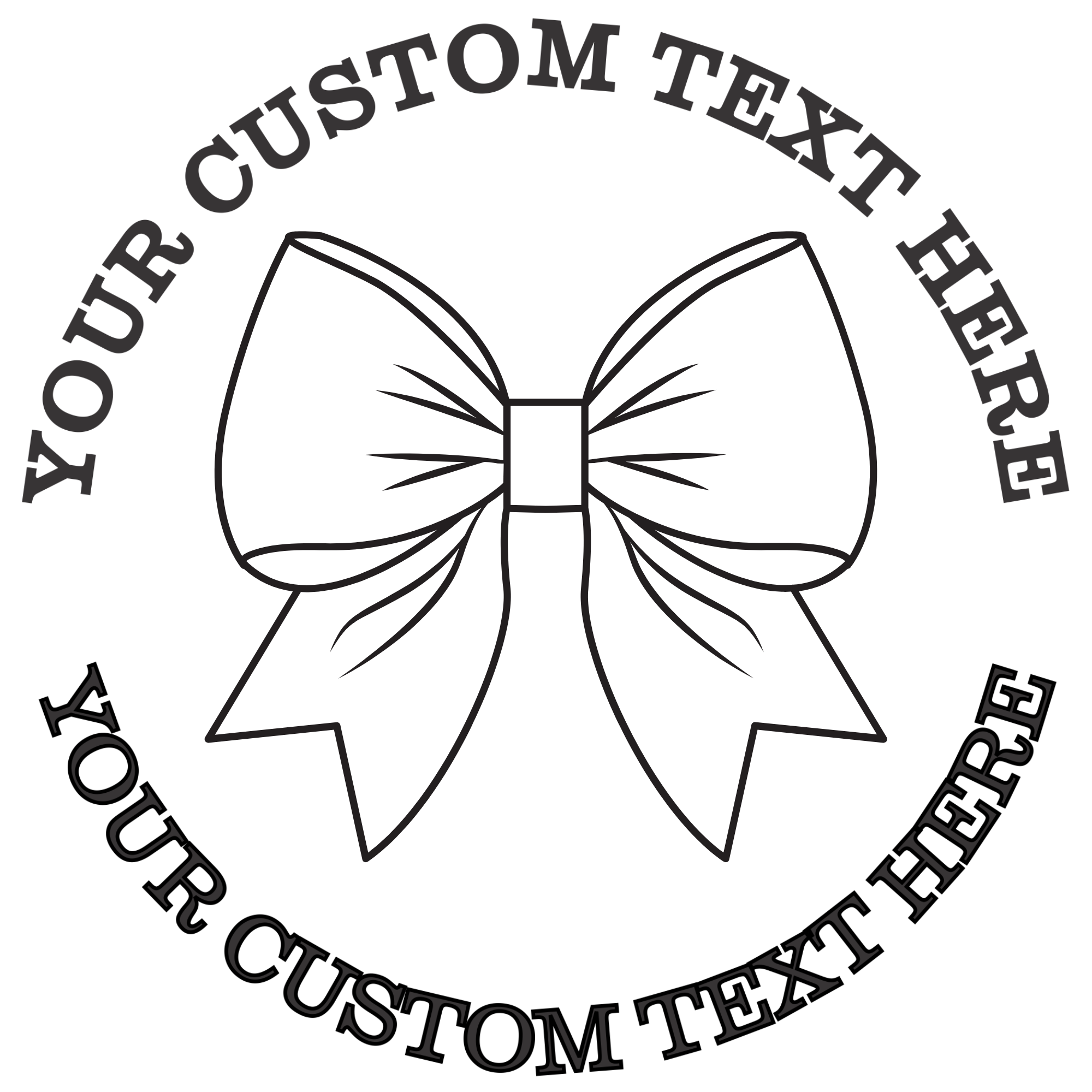 Elegant bow outline Self-Inking Custom Rubber Stamp | Personalized Return Address Stamp | Name & Address Customizable | 1.6" In Diameter (SH-76504)