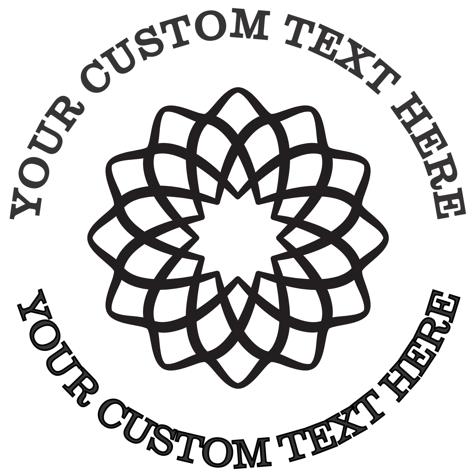 Simple mandala outline Self-Inking Custom Rubber Stamp | Personalized Return Address Stamp | Name & Address Customizable | 1.6" In Diameter (SH-76506)