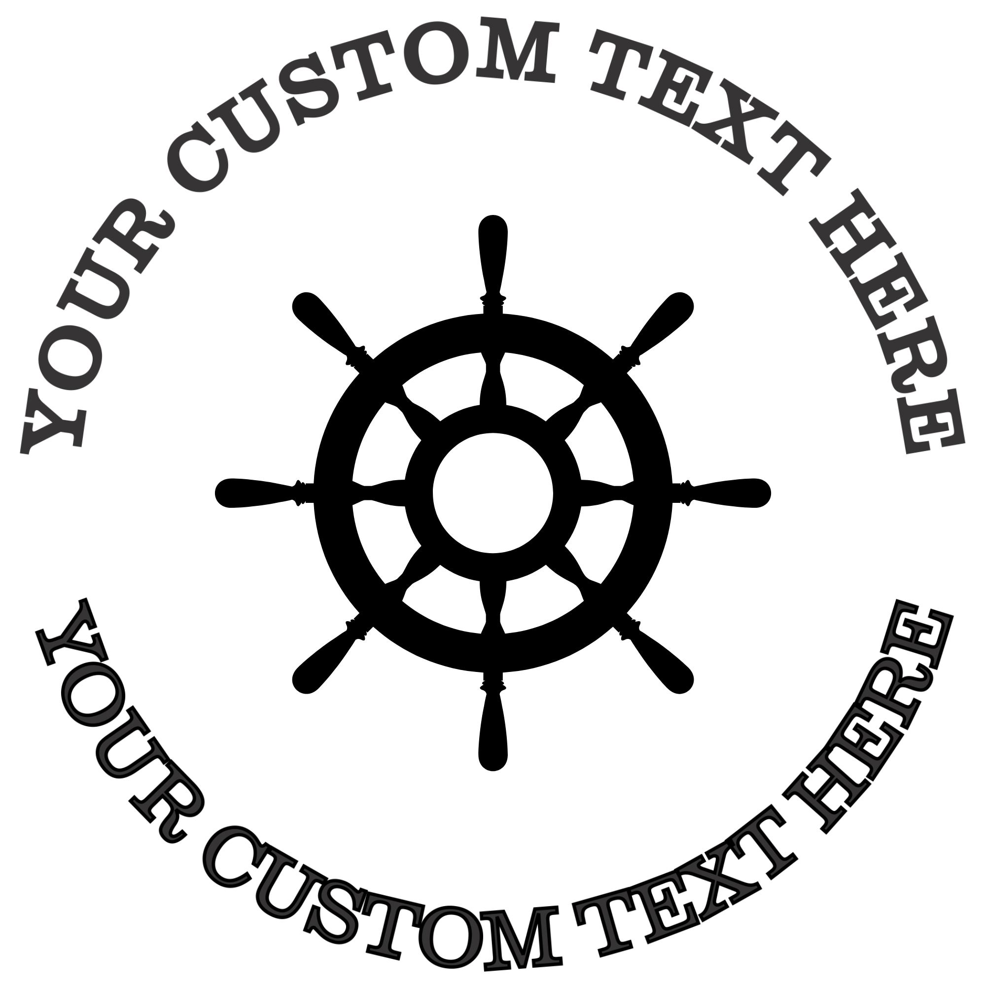 Helm of a ship Self-Inking Custom Rubber Stamp | Personalized Return Address Stamp | Name & Address Customizable | 1.6" In Diameter (SH-76512)