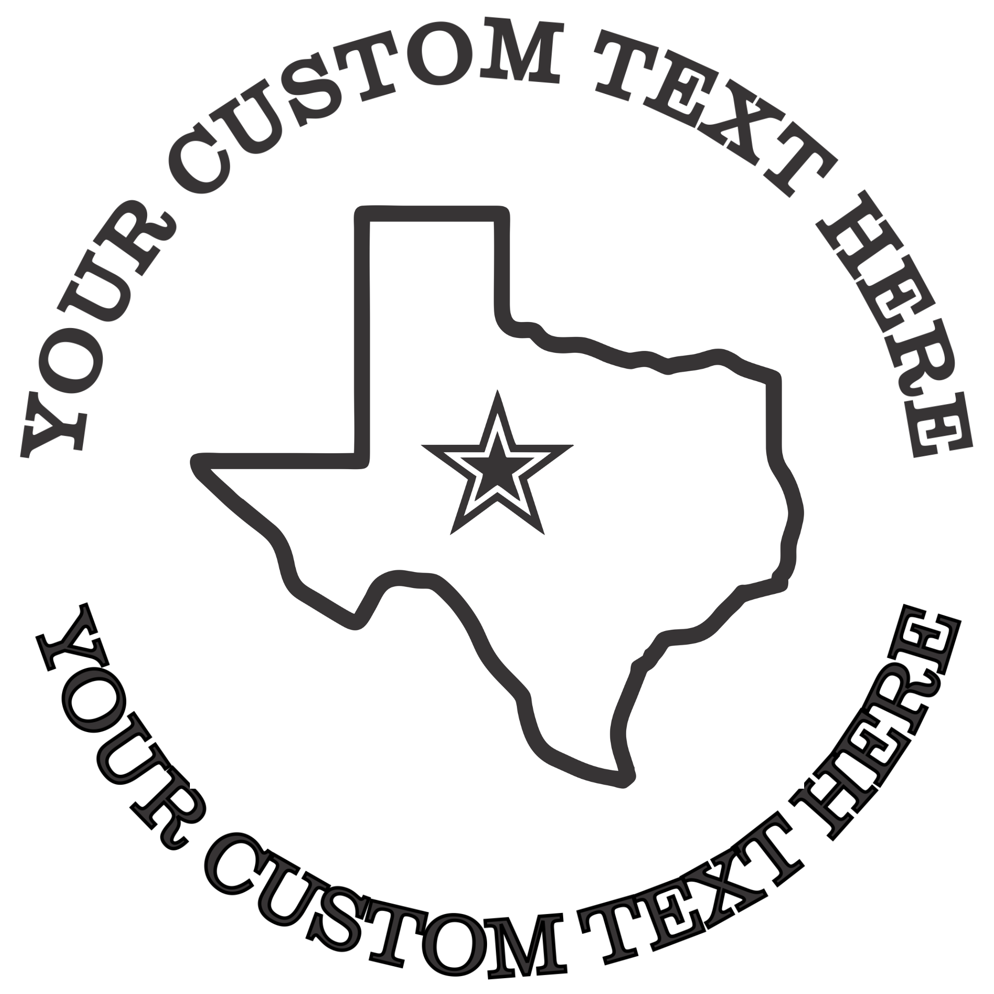 Texas state outline Lone Star Self-Inking Custom Rubber Stamp | Personalized Return Address Stamp | Name & Address Customizable | 1.6" In Diameter (SH-76524)