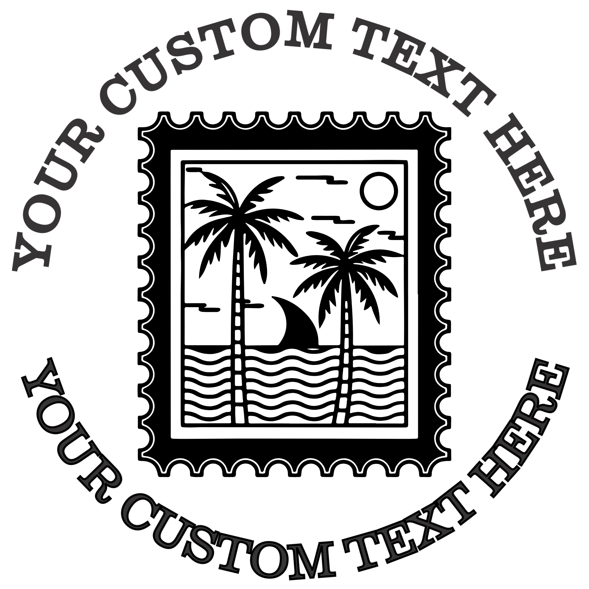 Post stamp from Florida Self-Inking Custom Rubber Stamp | Personalized Return Address Stamp | Name & Address Customizable | 1.6" In Diameter (SH-76543)