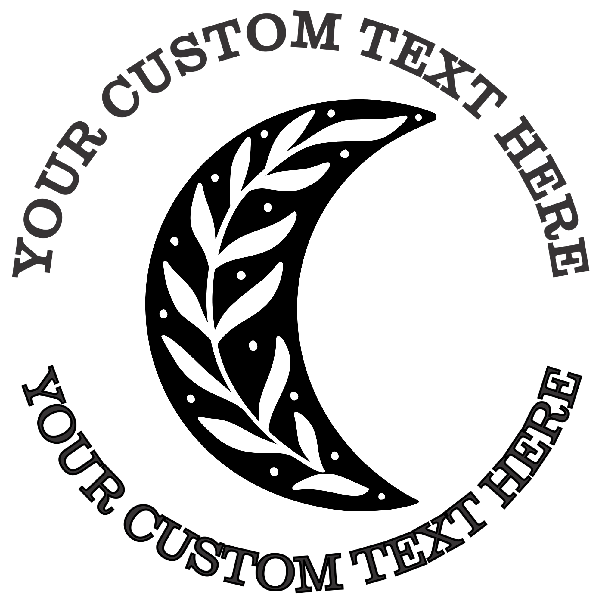 Celestial ornate moon Self-Inking Custom Rubber Stamp | Personalized Return Address Stamp | Name & Address Customizable | 1.6" In Diameter (SH-76558)