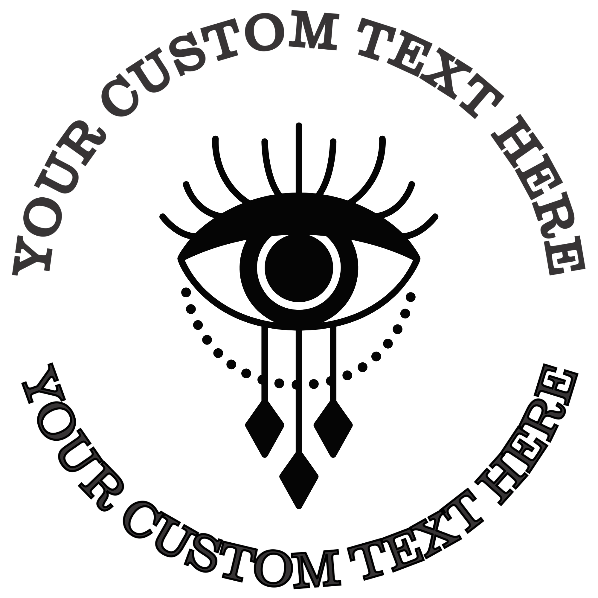 Mystical eye with crystal beads Celestial Boho Self-Inking Custom Rubber Stamp | Personalized Return Address Stamp | Name & Address Customizable | 1.6" In Diameter (SH-76559)