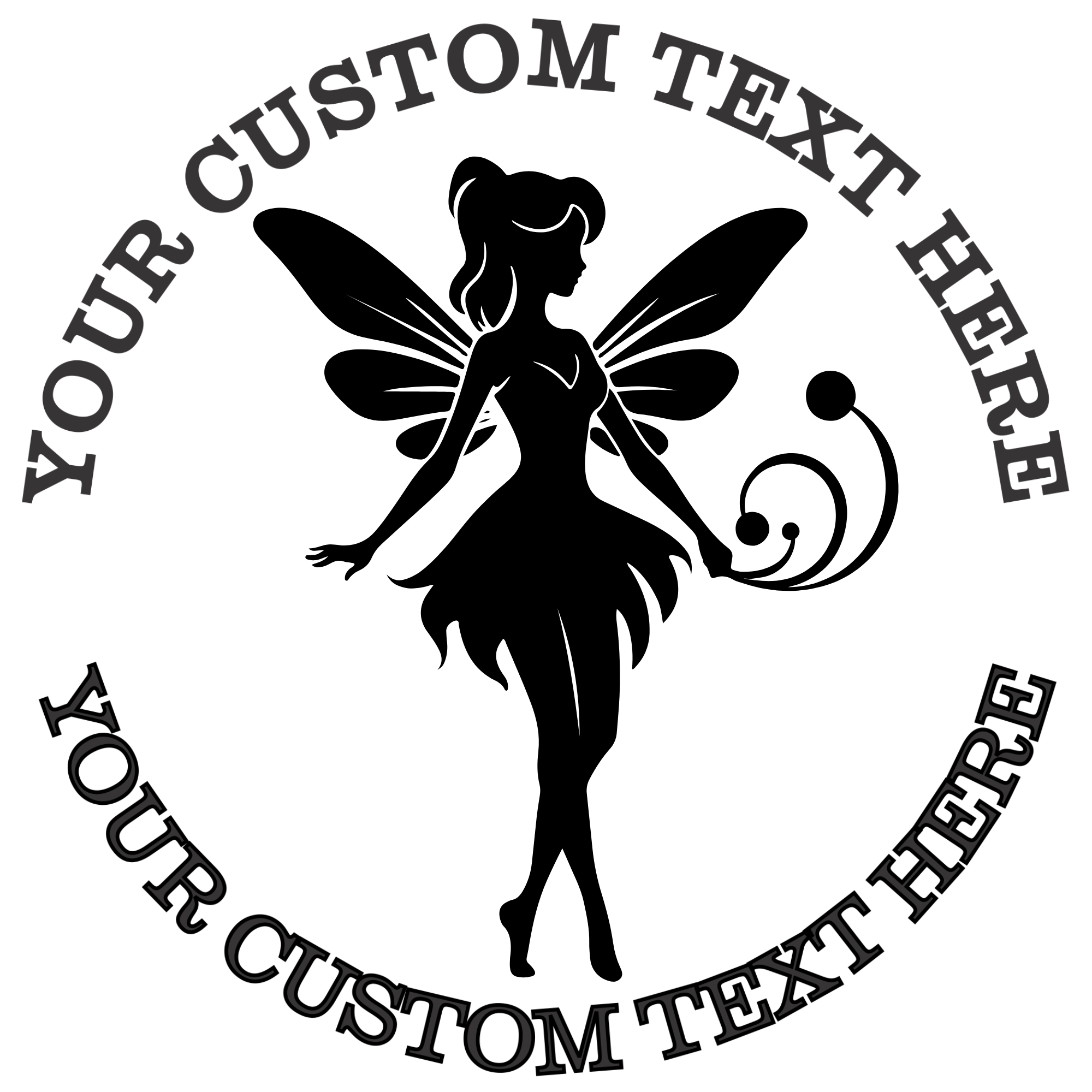 Elegant fairy with vines Self-Inking Custom Rubber Stamp | Personalized Return Address Stamp | Name & Address Customizable | 1.6" In Diameter (SH-76573)