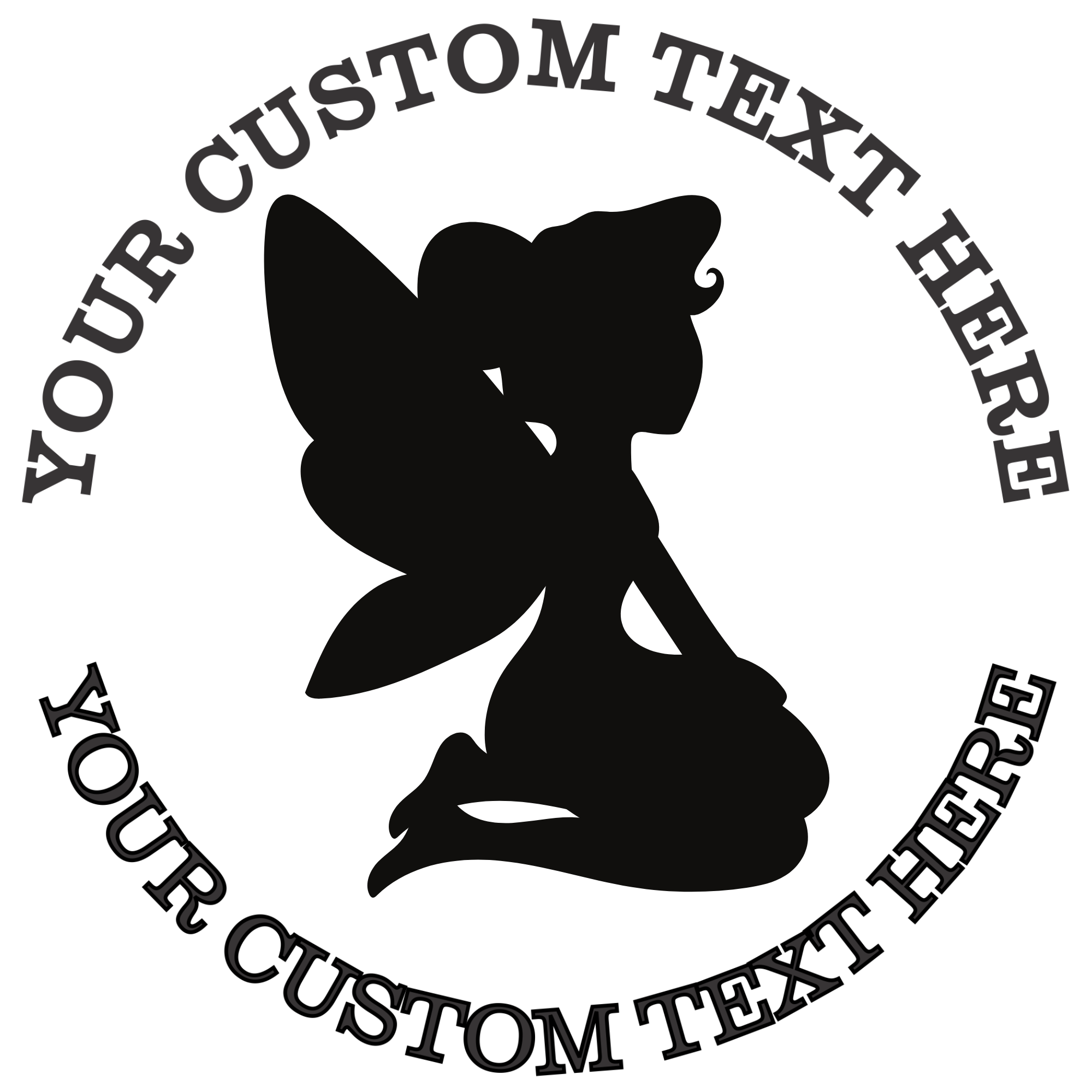Beautiful sitting fairy Self-Inking Custom Rubber Stamp | Personalized Return Address Stamp | Name & Address Customizable | 1.6" In Diameter (SH-76575)