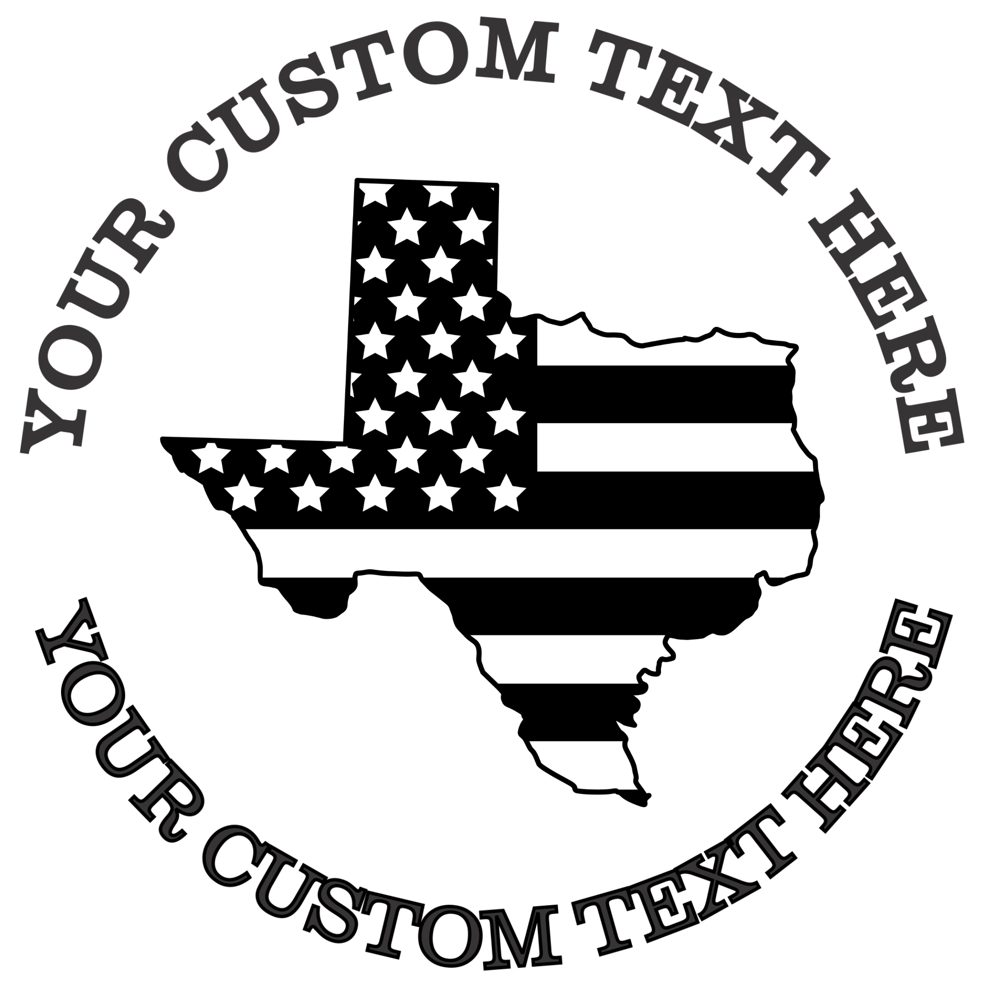 State of Texas outline with flag Self-Inking Custom Rubber Stamp | Personalized Return Address Stamp | Name & Address Customizable | 1.6" In Diameter (SH-76588)
