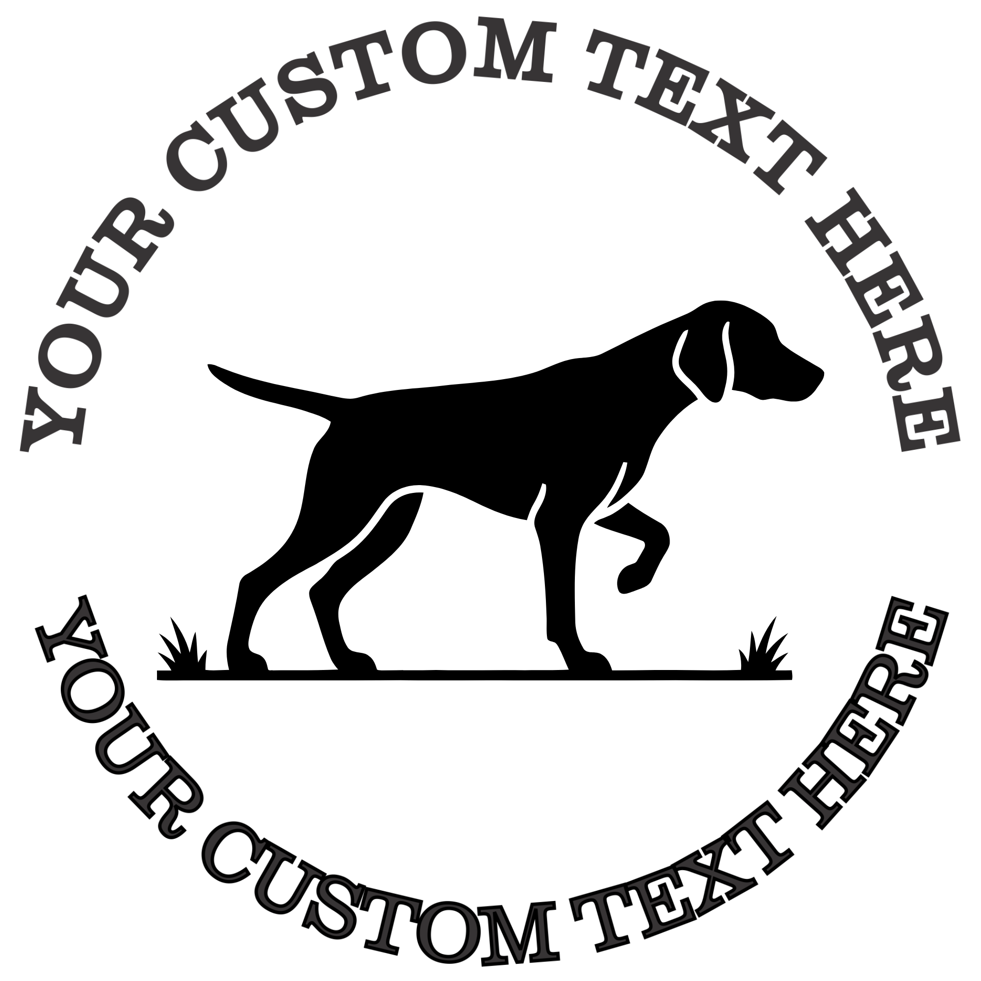 Hunting dog silhouette Self-Inking Custom Rubber Stamp | Personalized Return Address Stamp | Name & Address Customizable | 1.6" In Diameter (SH-76628)