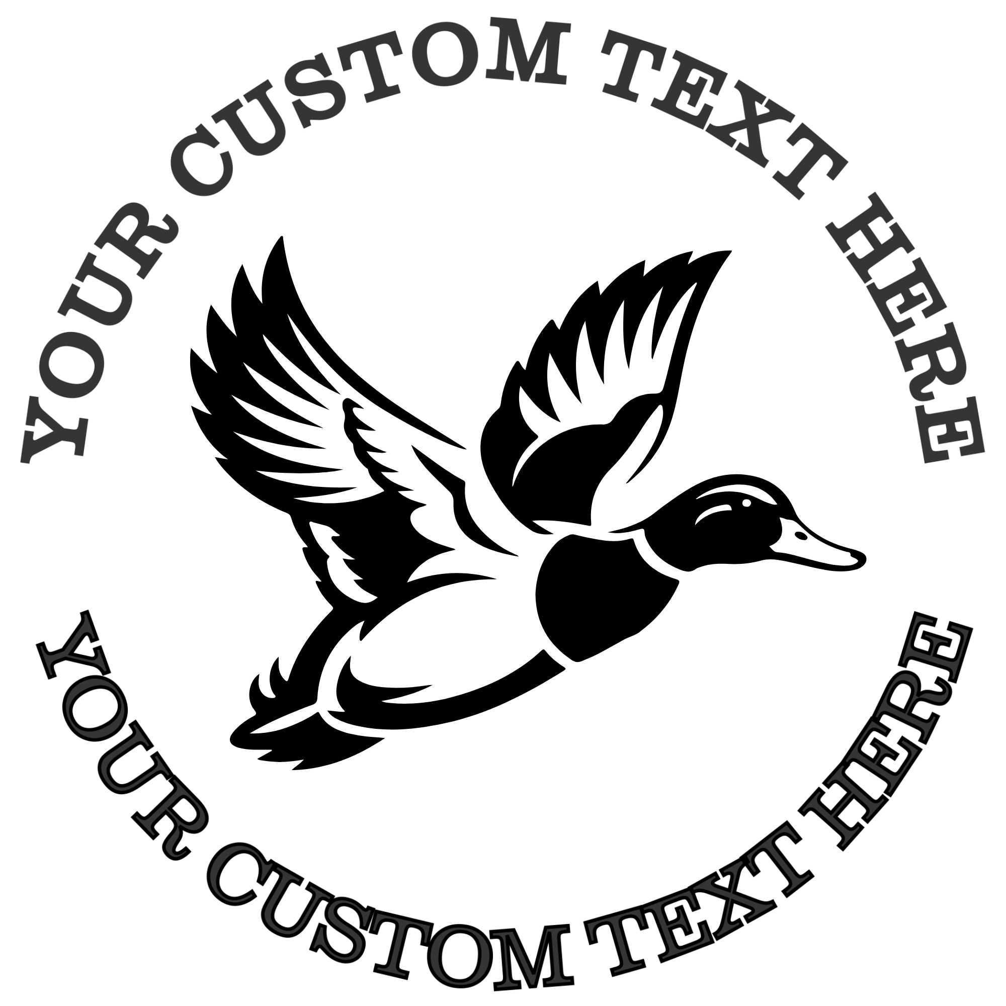 Flying duck Self-Inking Custom Rubber Stamp | Personalized Return Address Stamp | Name & Address Customizable | 1.6" In Diameter (SH-76630)