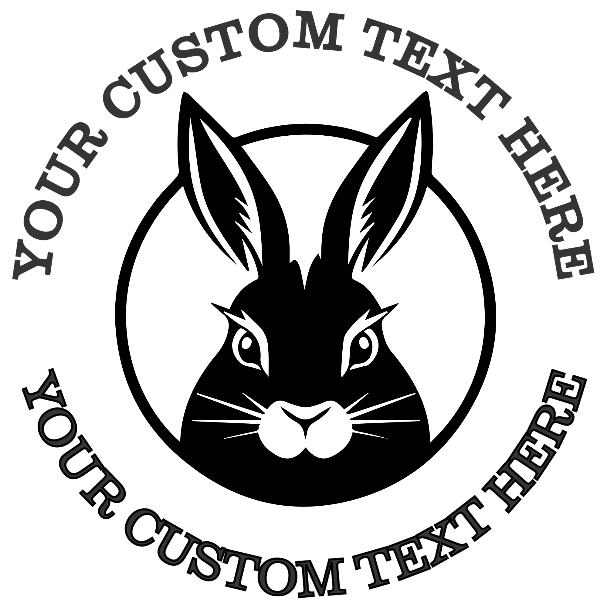 Bunny face in a circle Self-Inking Custom Rubber Stamp | Personalized Return Address Stamp | Name & Address Customizable | 1.6" In Diameter (SH-76632)