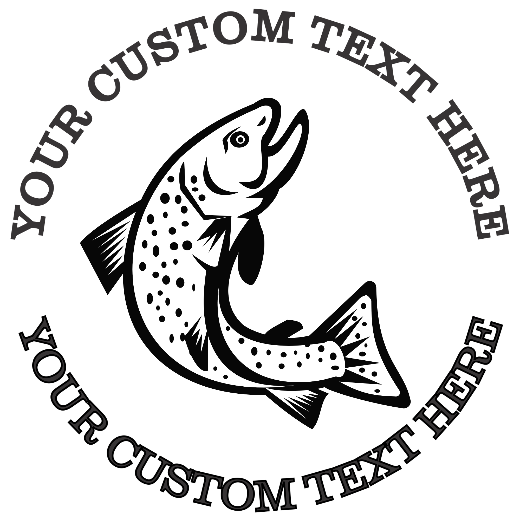 Salmon Fish Self-Inking Custom Rubber Stamp | Personalized Return Address Stamp | Name & Address Customizable | 1.6" In Diameter Self Inking Rubber Stamp (SH-76648)