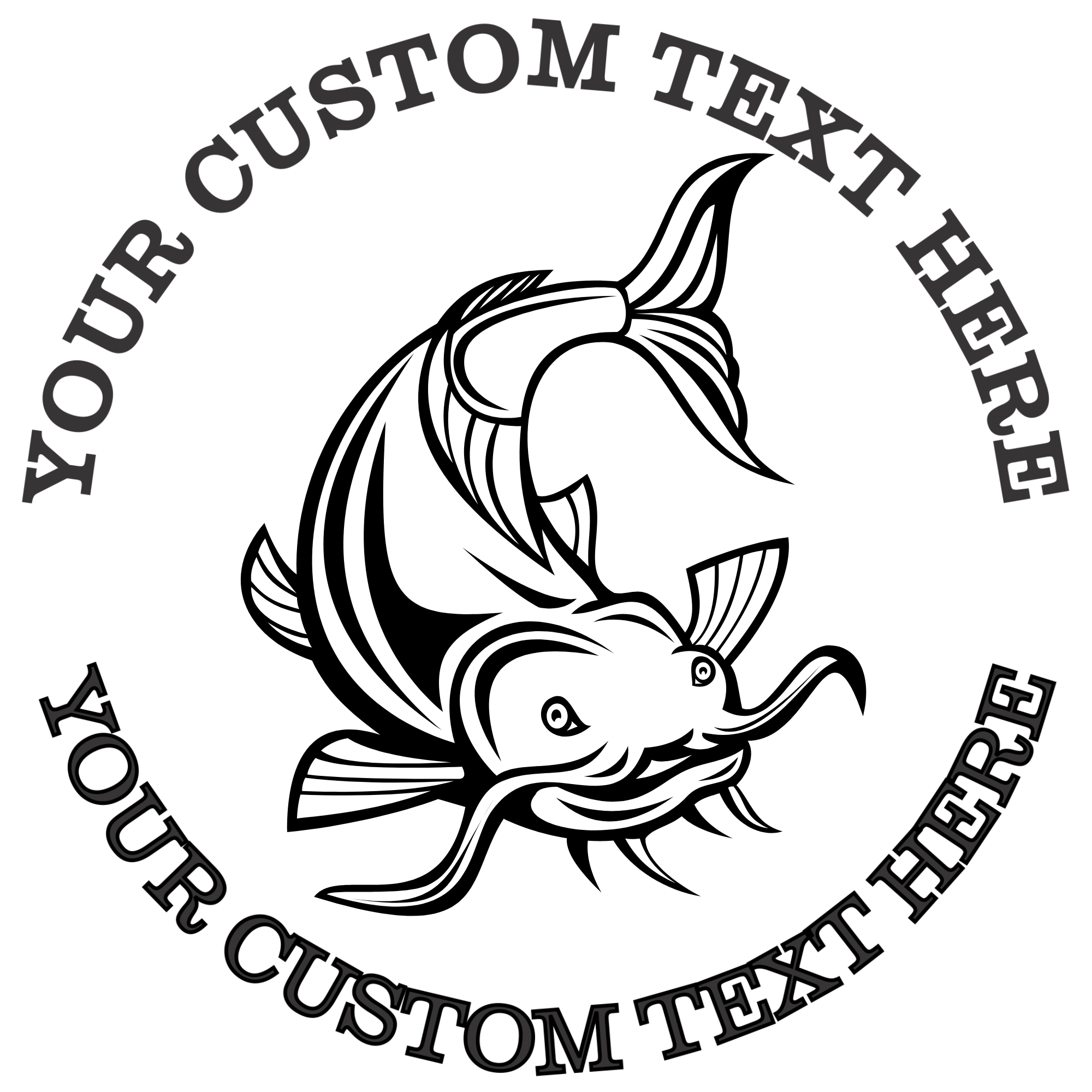 Catfish Self-Inking Custom Rubber Stamp | Personalized Return Address Stamp | Name & Address Customizable | 1.6" In Diameter Self Inking Rubber Stamp (SH-76649)