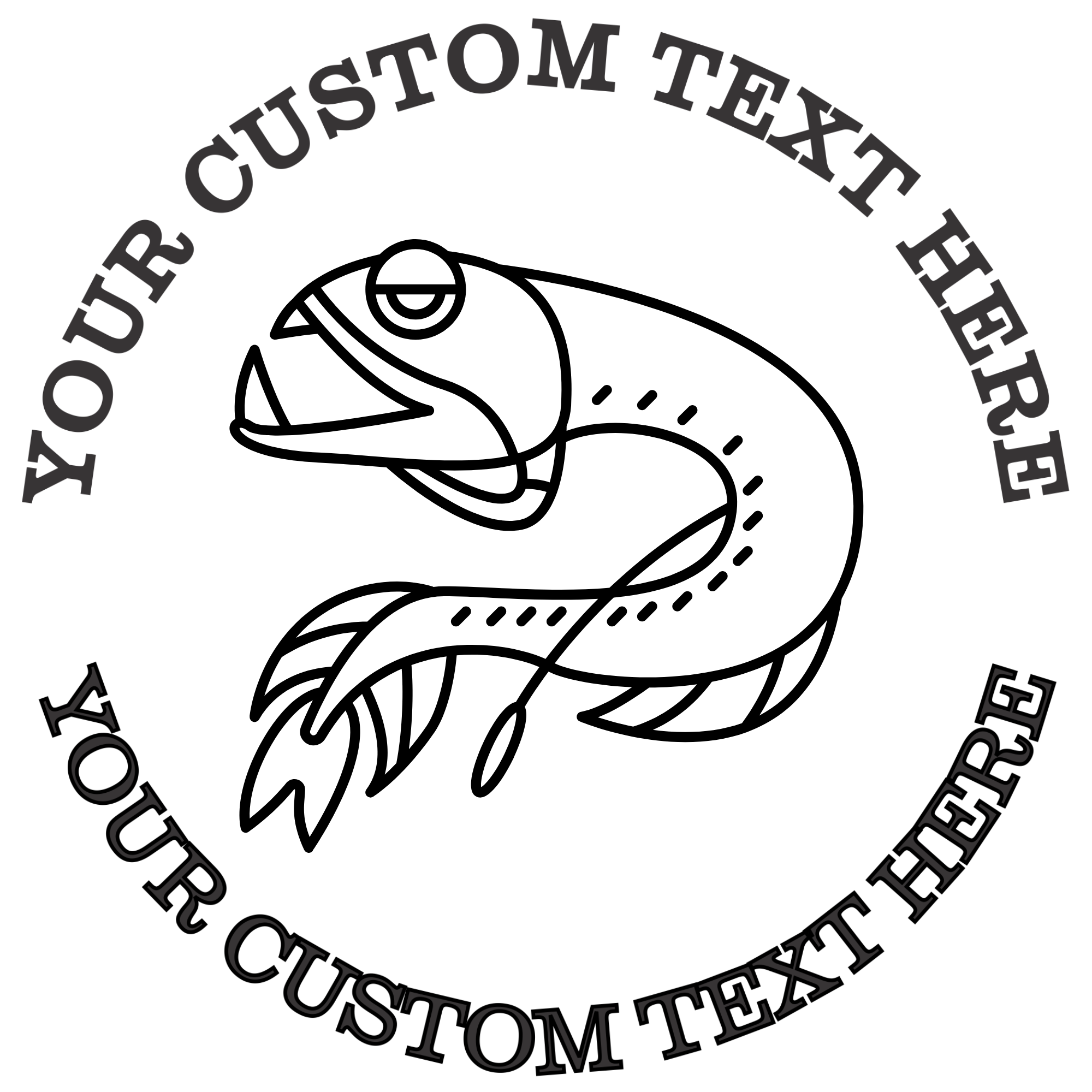 Fish Self-Inking Custom Rubber Stamp | Personalized Return Address Stamp | Name & Address Customizable | 1.6" In Diameter Self Inking Rubber Stamp (SH-76657)
