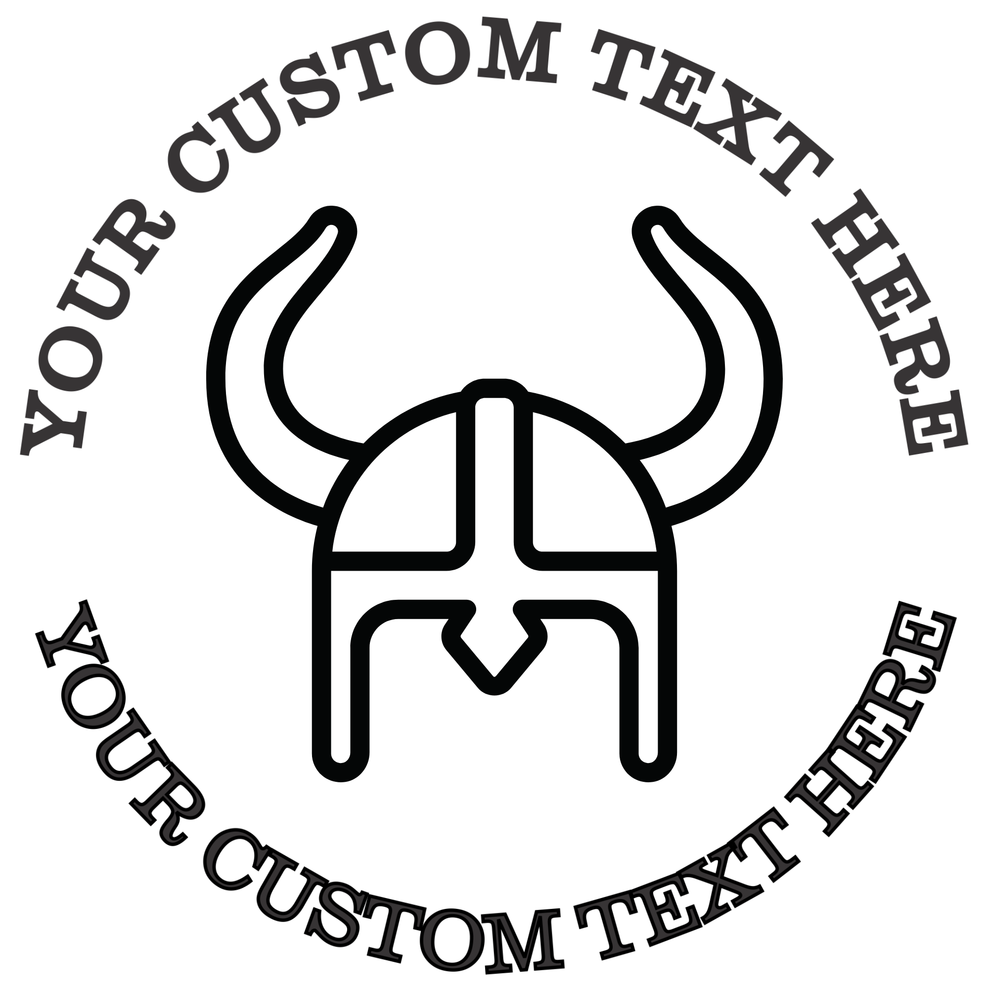 Viking Helmet Self-Inking Custom Rubber Stamp | Personalized Return Address Stamp | Name & Address Customizable | 1.6" In Diameter Self Inking Rubber Stamp (SH-76658)