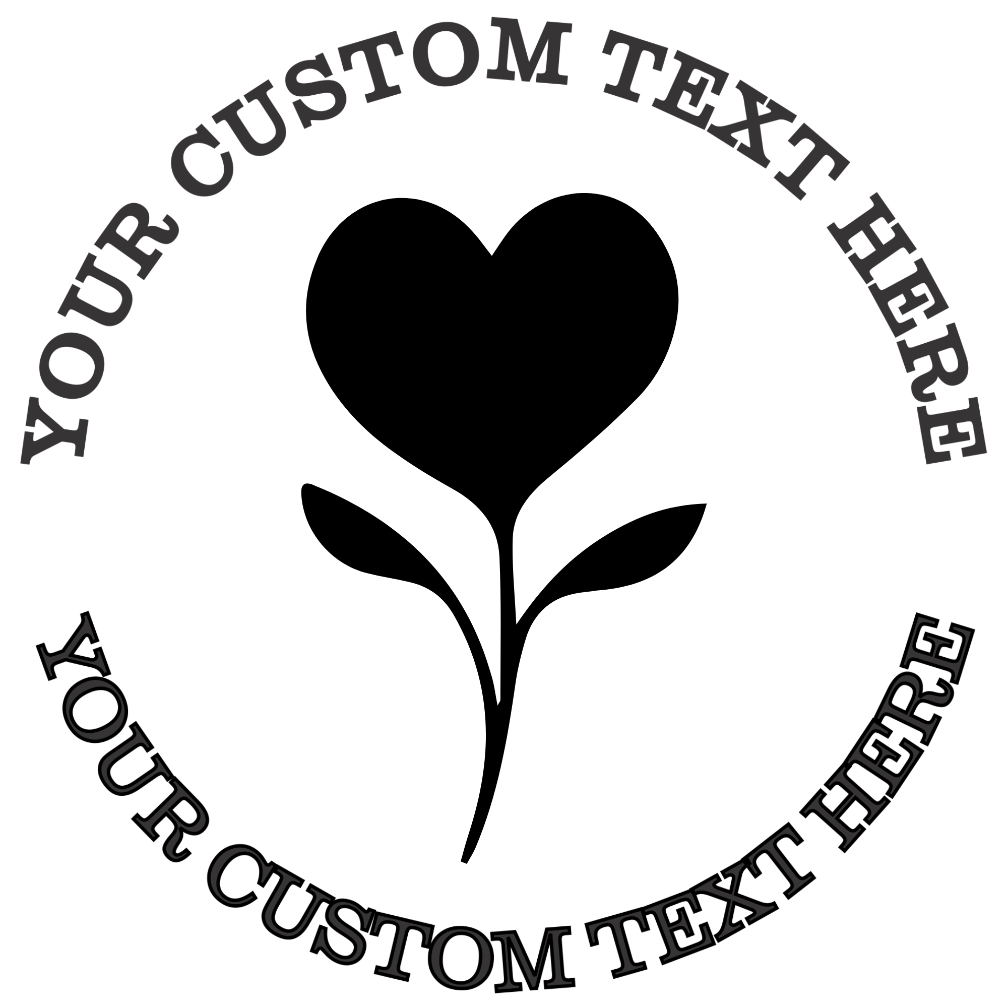 Heart Shaped Flower Self-Inking Custom Rubber Stamp | Personalized Return Address Stamp | Name & Address Customizable | 1.6" In Diameter Self Inking Rubber Stamp (SH-76666)