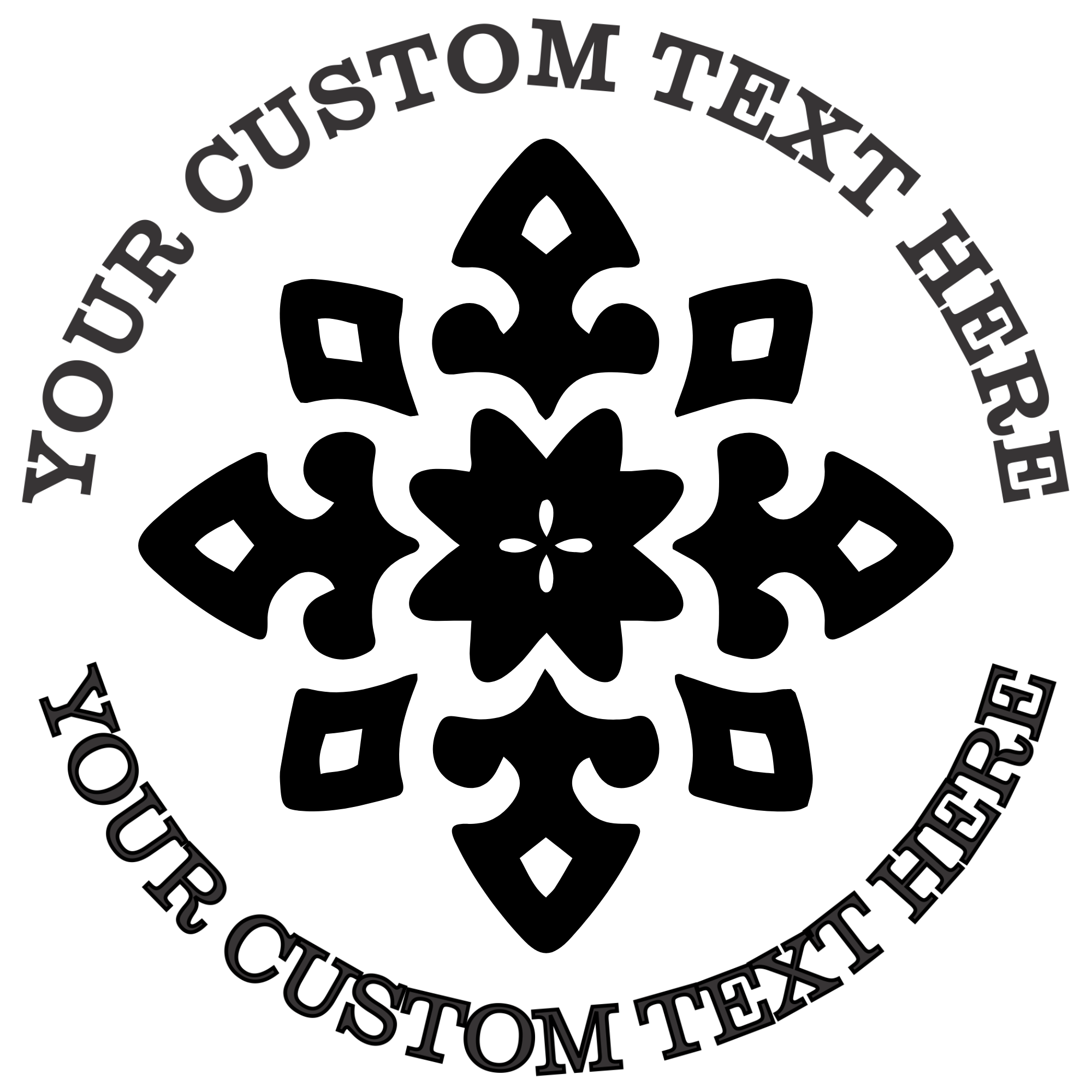 Ornate Snowflake Self-Inking Custom Rubber Stamp | Personalized Return Address Stamp | Name & Address Customizable | 1.6" In Diameter Self Inking Rubber Stamp (SH-76669)