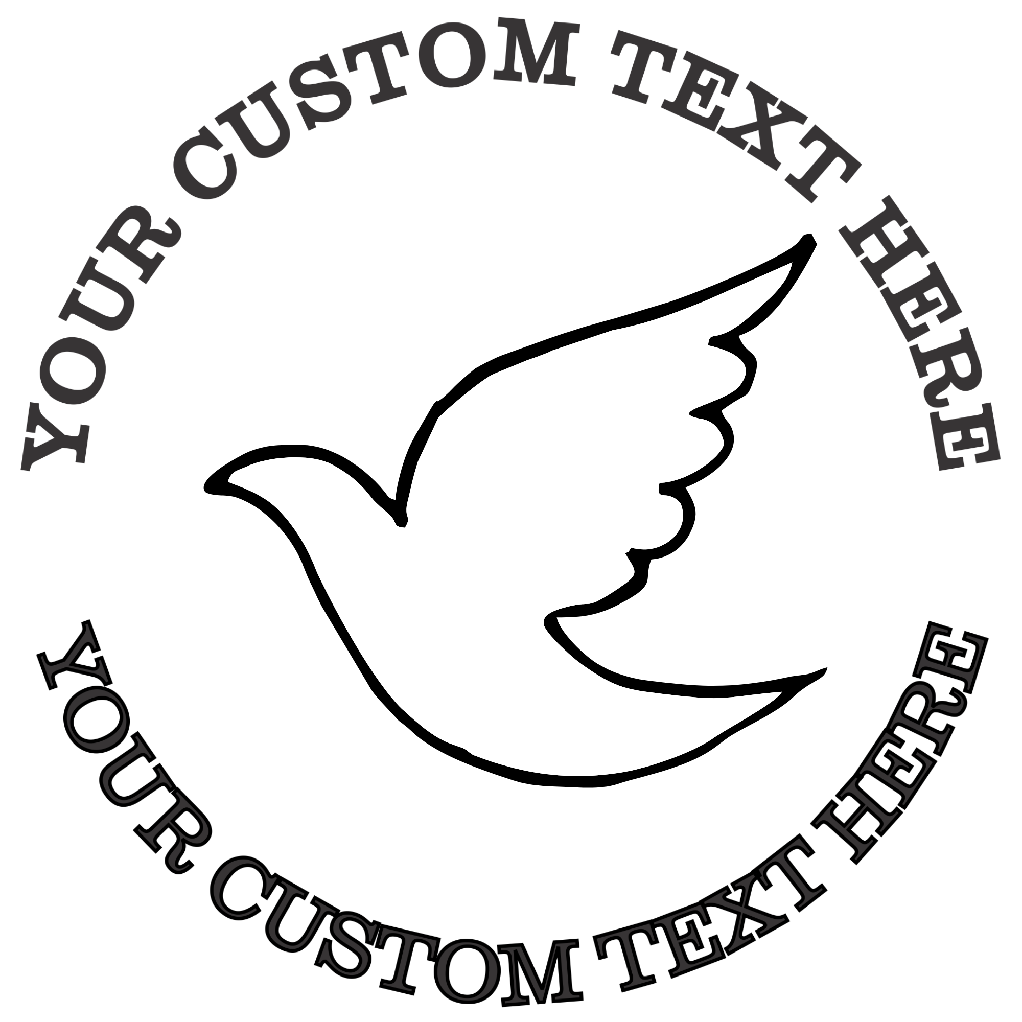 Peace Dove Self-Inking Custom Rubber Stamp | Personalized Return Address Stamp | Name & Address Customizable | 1.6" In Diameter Self Inking Rubber Stamp (SH-76686)