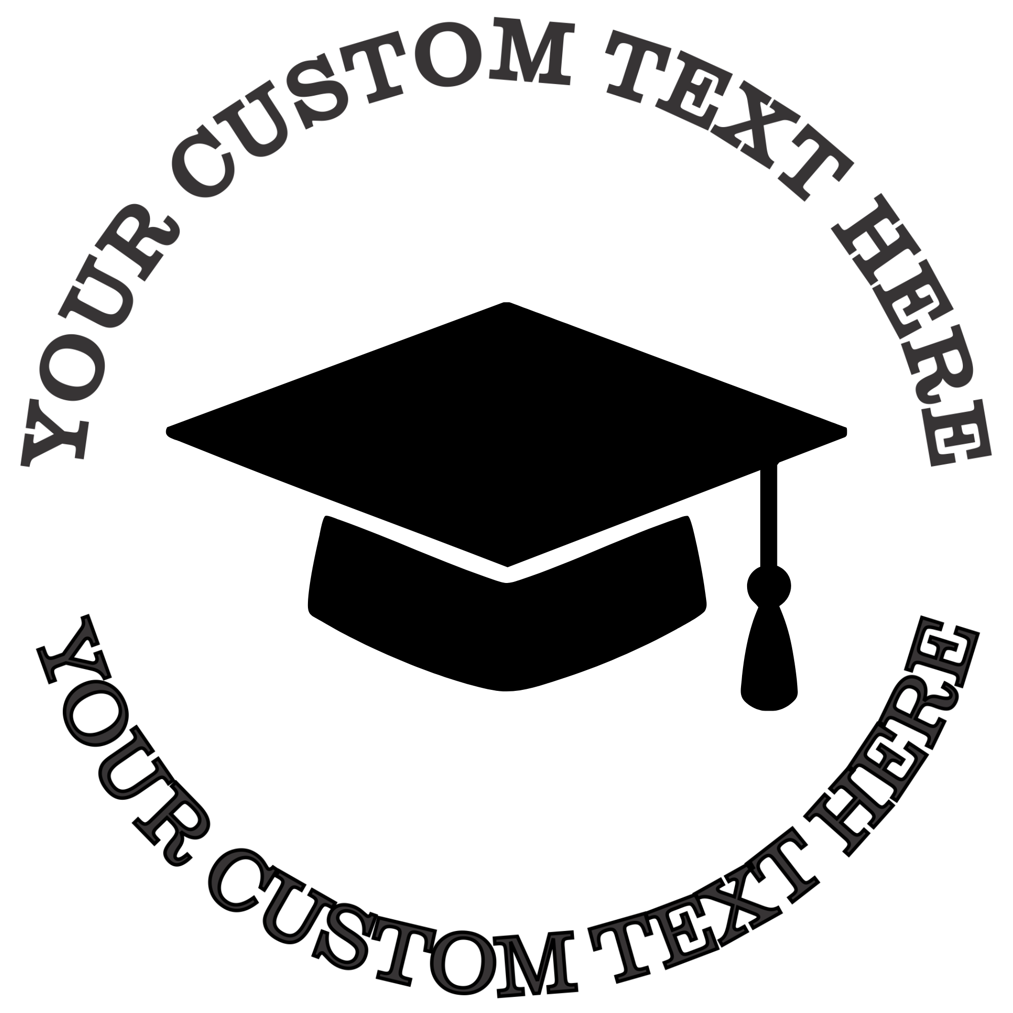 Graduation Cap and Diploma with "Congrats" School Self-Inking Custom Rubber Stamp | Personalized Return Address Stamp | Name & Address Customizable | 1.6" In Diameter Self Inking Rubber Stamp (SH-76714)