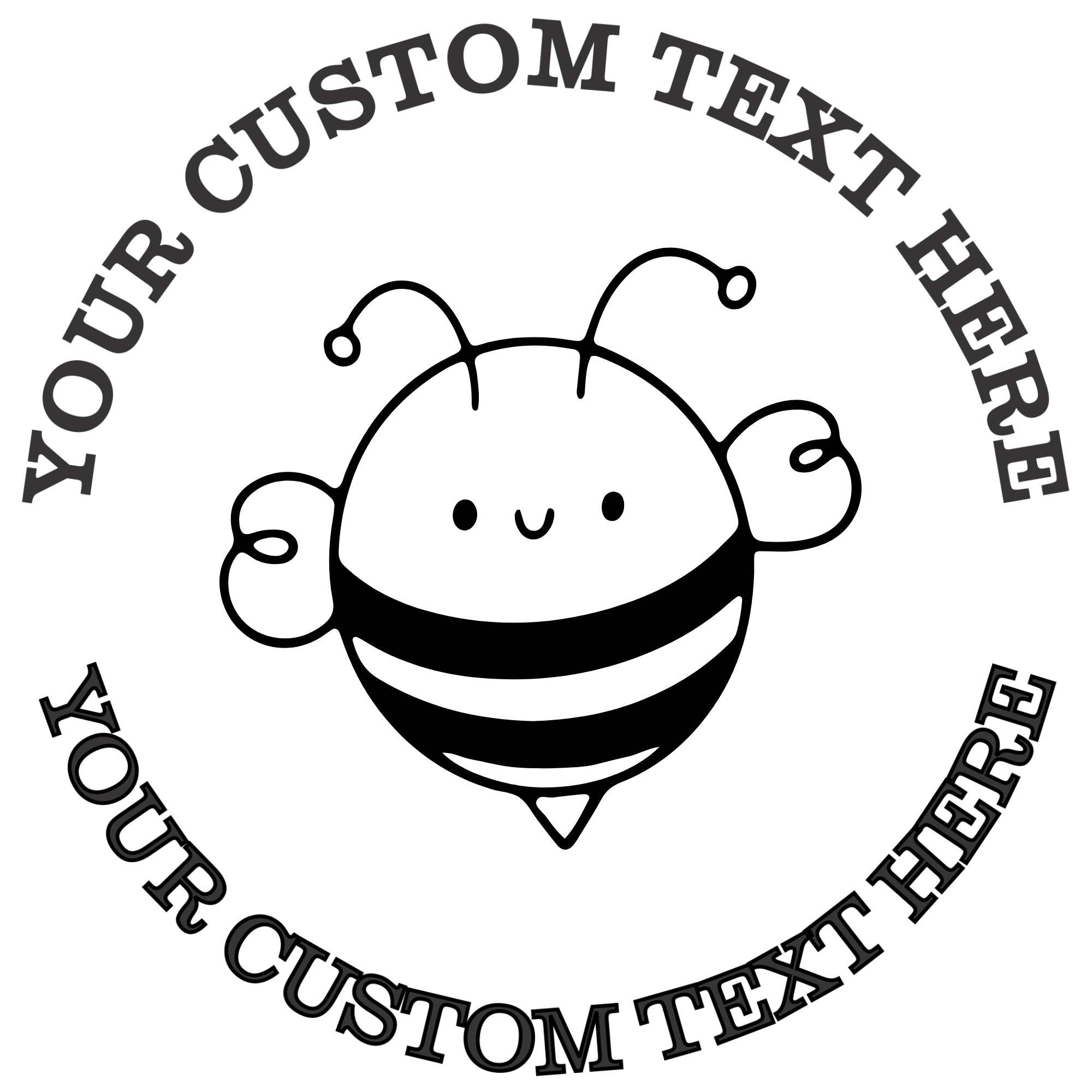 Adorable Bee with Heart Wings Self-Inking Custom Rubber Stamp | Personalized Return Address Stamp | Name & Address Customizable | 1.6" In Diameter Self Inking Rubber Stamp (SH-76720)