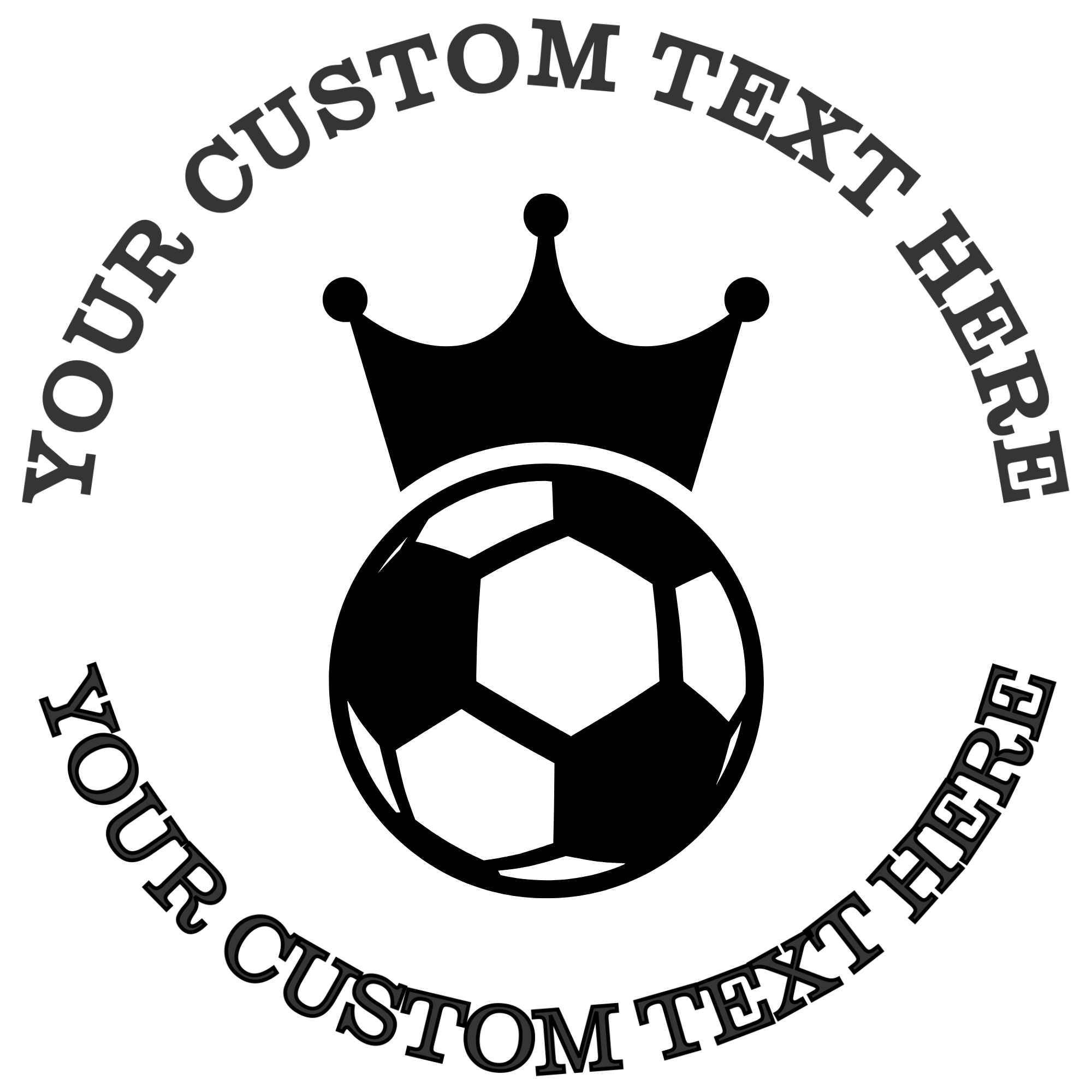 Soccer Ball with a Crown Sports Self-Inking Custom Rubber Stamp | Personalized Return Address Stamp | Name & Address Customizable | 1.6" In Diameter Self Inking Rubber Stamp (SH-76722)