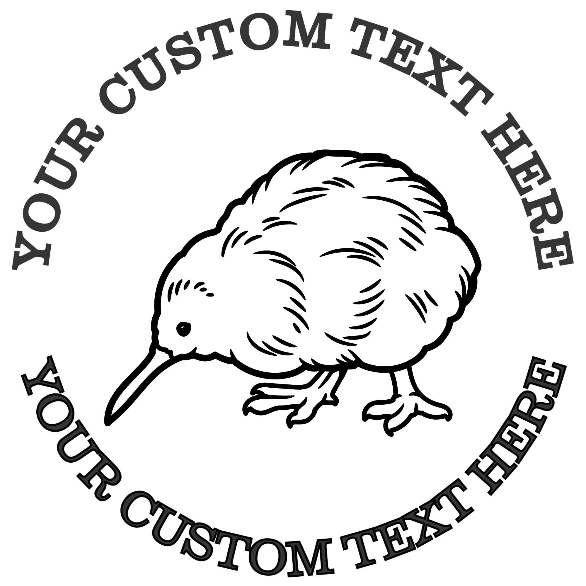 Kiwi Bird Self-Inking Custom Rubber Stamp | Personalized Return Address Stamp | Name & Address Customizable | 1.6" In Diameter Self Inking Rubber Stamp (SH-76727)