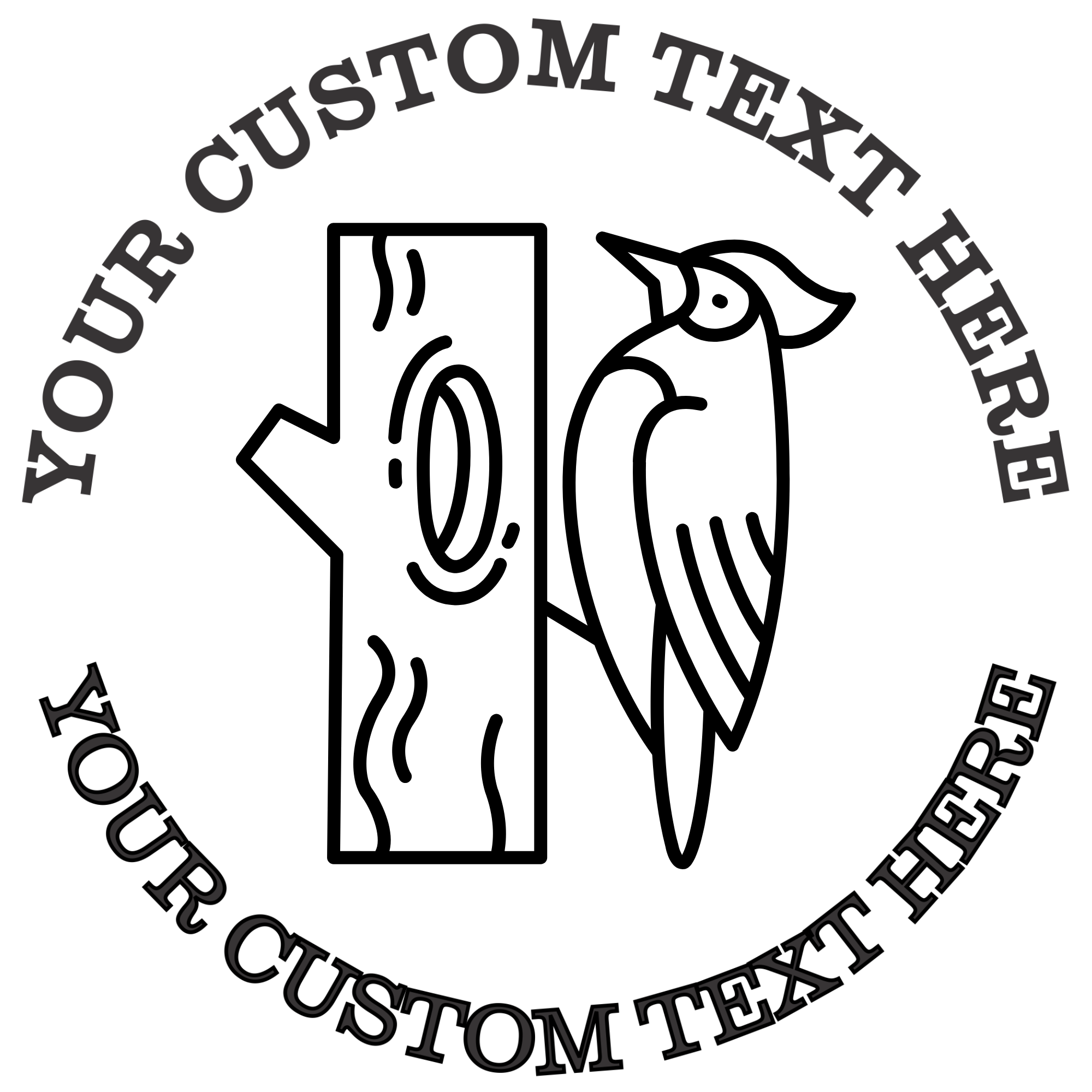 Woodpecker on a Tree Self-Inking Custom Rubber Stamp | Personalized Return Address Stamp | Name & Address Customizable | 1.6" In Diameter Self Inking Rubber Stamp (SH-76729)