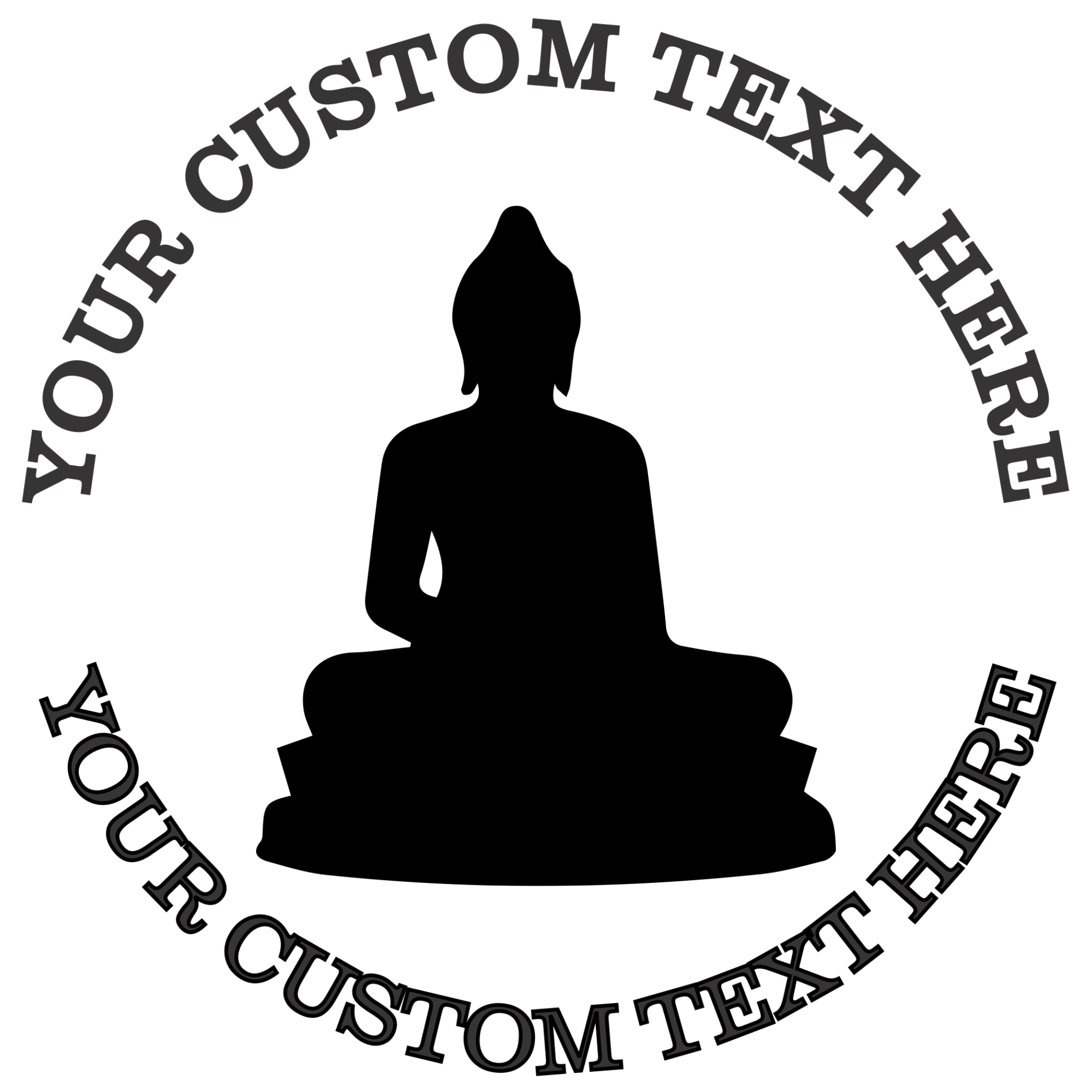 Buddha Silhouette Self-Inking Custom Rubber Stamp | Personalized Return Address Stamp | Name & Address Customizable | 1.6" In Diameter Self Inking Rubber Stamp (SH-76742)