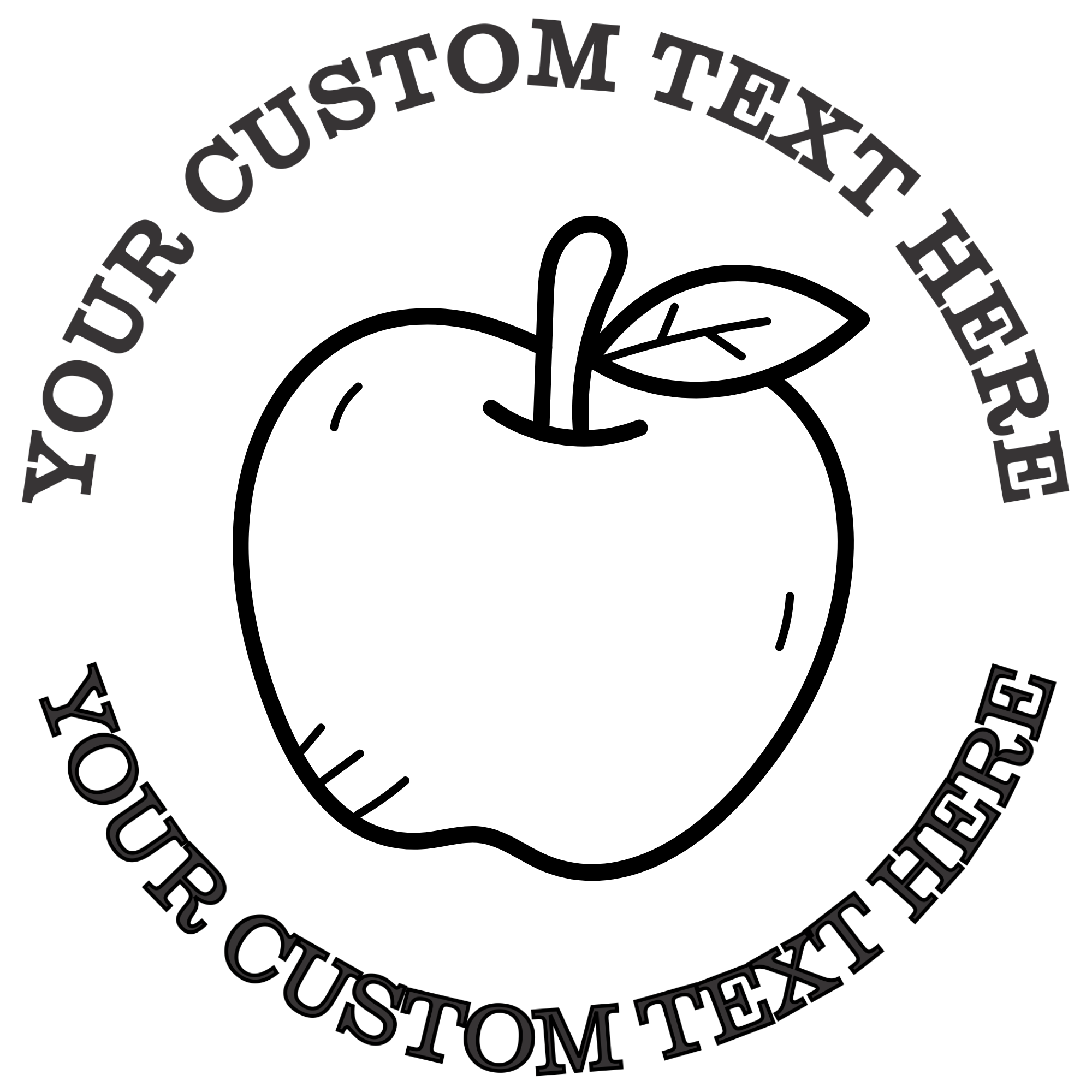 Apples Teacher Classroom Self-Inking Custom Rubber Stamp | Personalized Return Address Stamp | Name & Address Customizable | 1.6" In Diameter Self Inking Rubber Stamp (SH-76747)