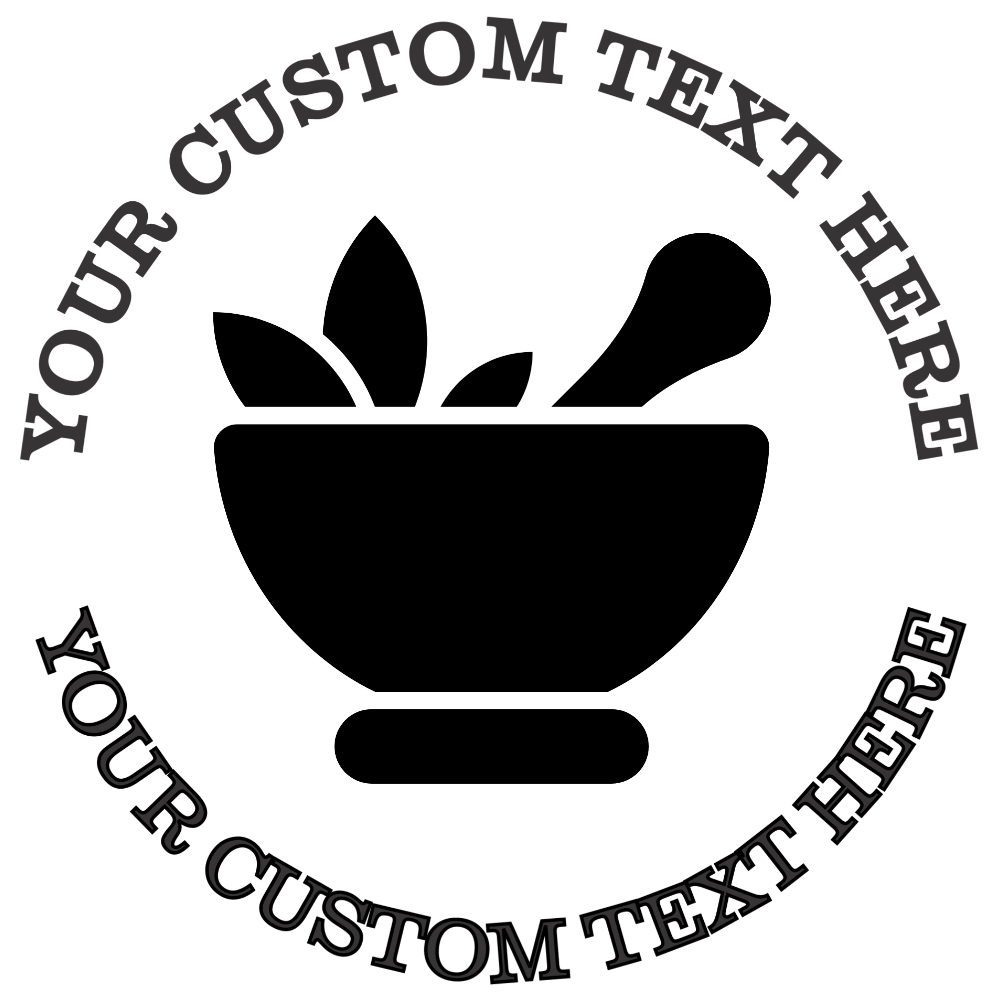 Mortar and Pestle Self-Inking Custom Rubber Stamp | Personalized Return Address Stamp | Name & Address Customizable | 1.6" In Diameter Self Inking Rubber Stamp (SH-76749)