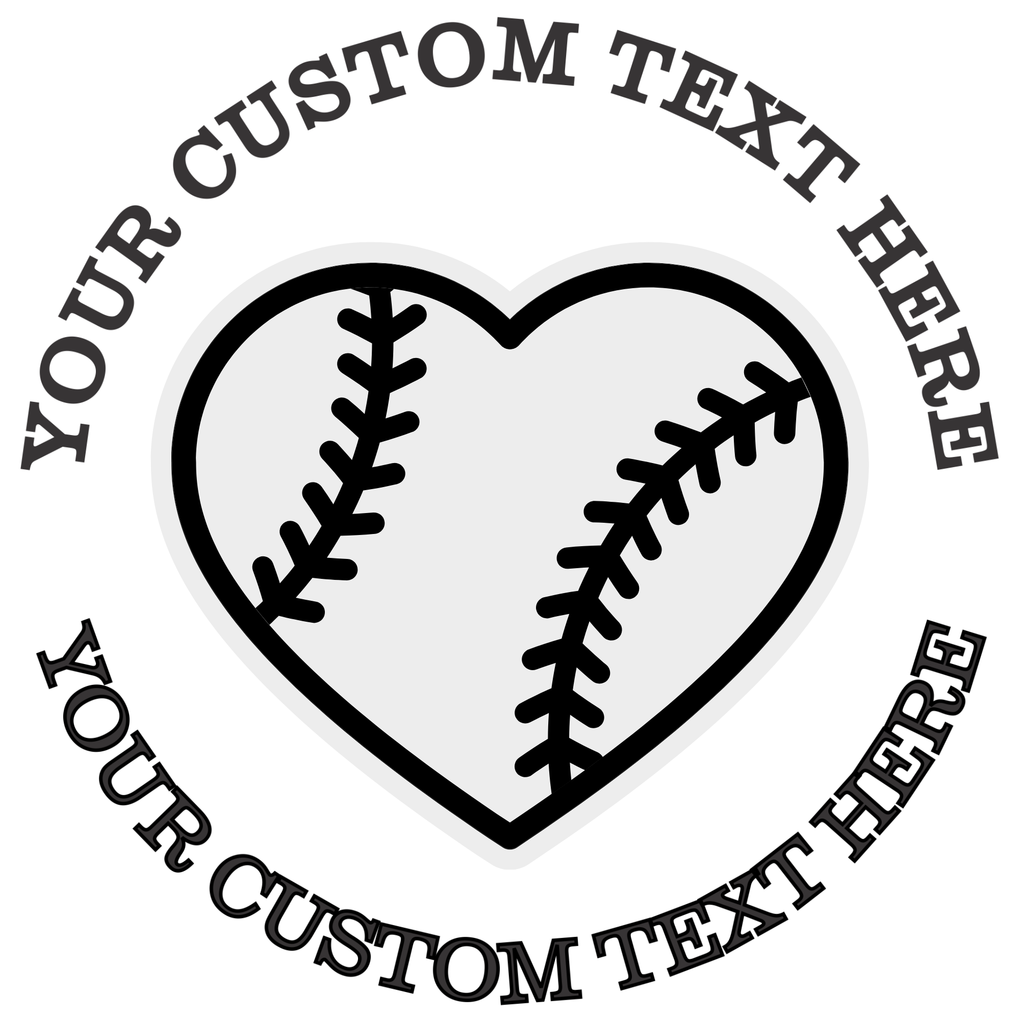 Baseball Heart Self-Inking Custom Rubber Stamp | Personalized Return Address Stamp | Name & Address Customizable | 1.6" In Diameter Self Inking Rubber Stamp (SH-76753)