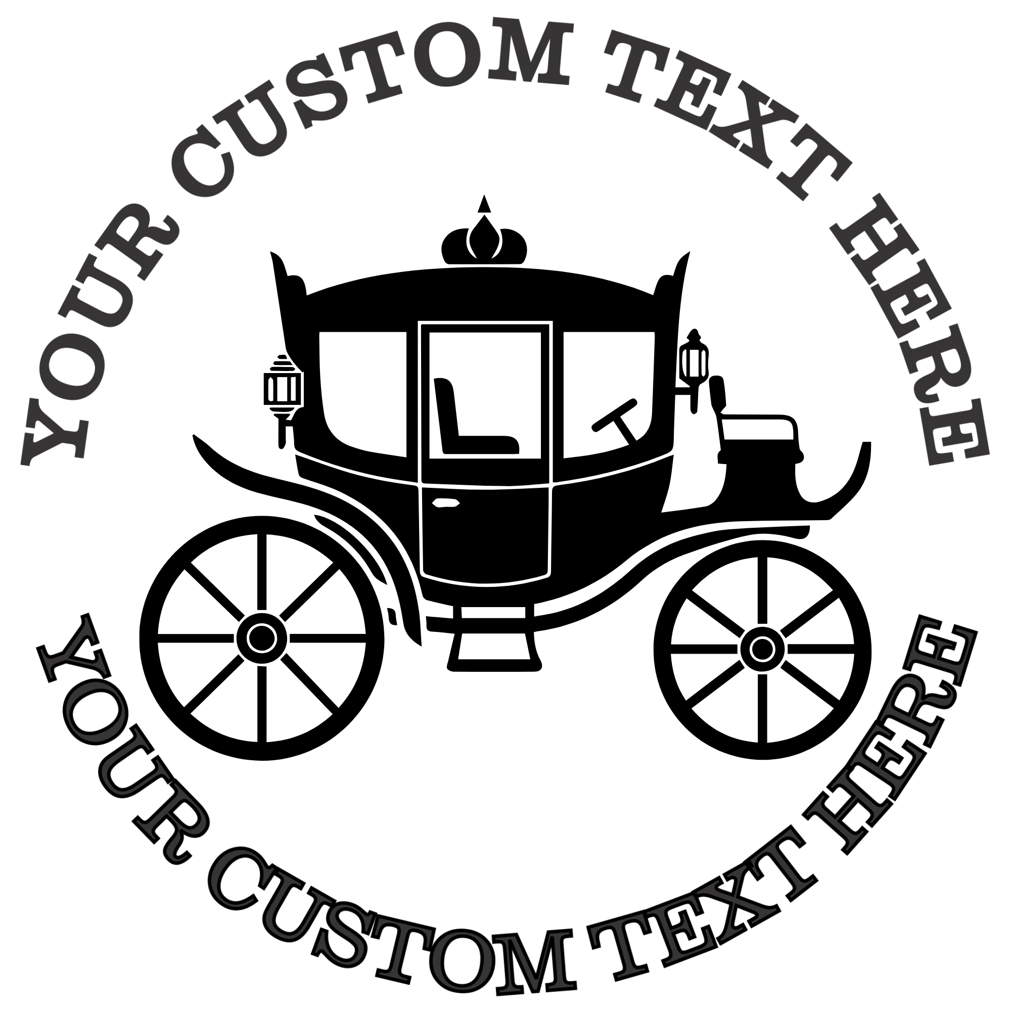 Princess Carriage Self-Inking Custom Rubber Stamp | Personalized Return Address Stamp | Name & Address Customizable | 1.6" In Diameter Self Inking Rubber Stamp (SH-76787)