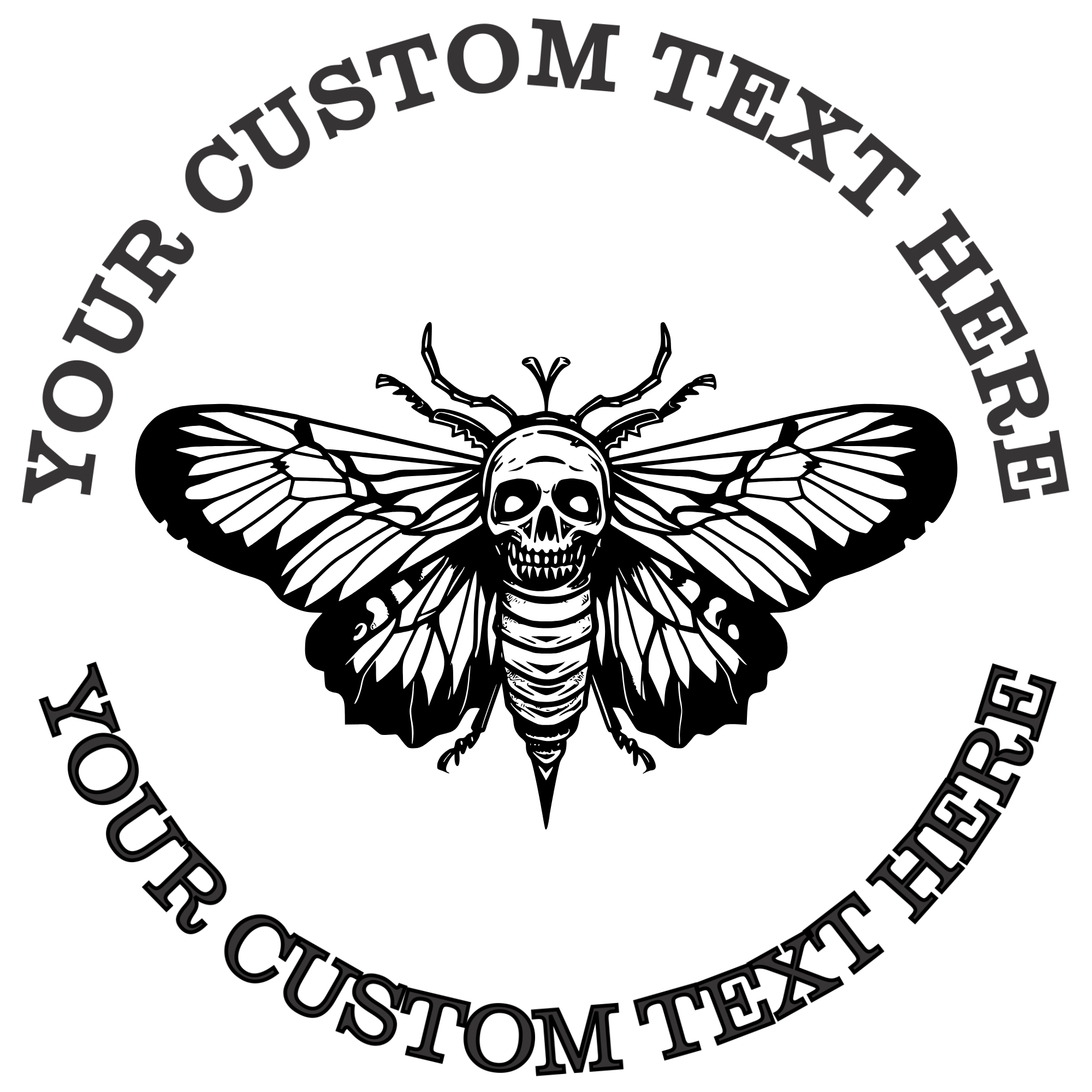 Mystical Moth Self-Inking Custom Rubber Stamp | Personalized Return Address Stamp | Name & Address Customizable | 1.6" In Diameter Self Inking Rubber Stamp (SH-76788)