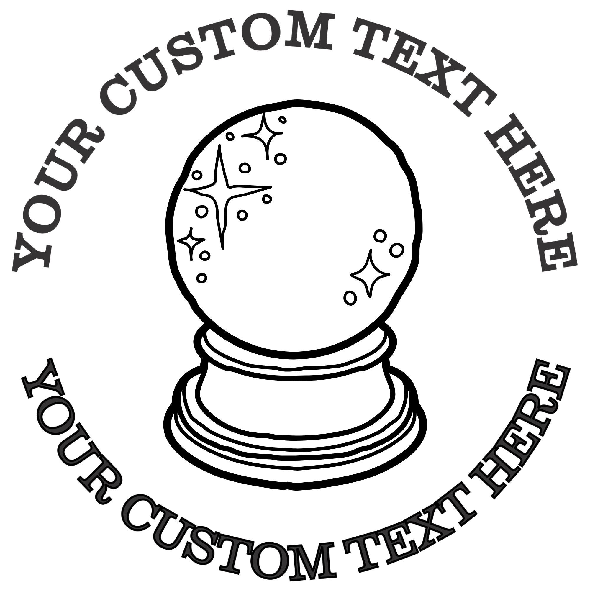Crystal Bowl Self-Inking Custom Rubber Stamp | Personalized Return Address Stamp | Name & Address Customizable | 1.6" In Diameter Self Inking Rubber Stamp (SH-76798)