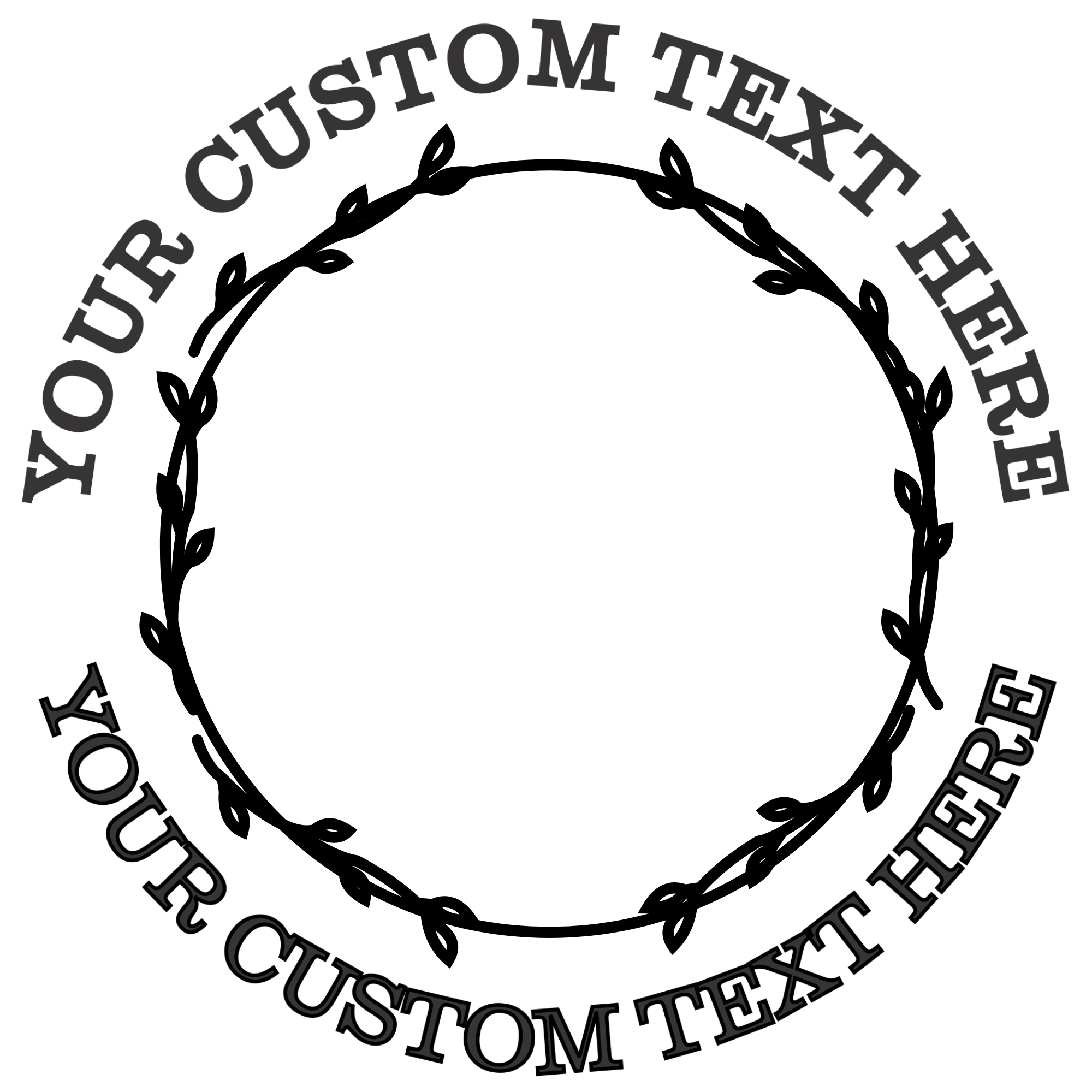 Circle with Branches Self-Inking Custom Rubber Stamp | Personalized Return Address Stamp | Name & Address Customizable | 1.6" In Diameter Self Inking Rubber Stamp (SH-76806)