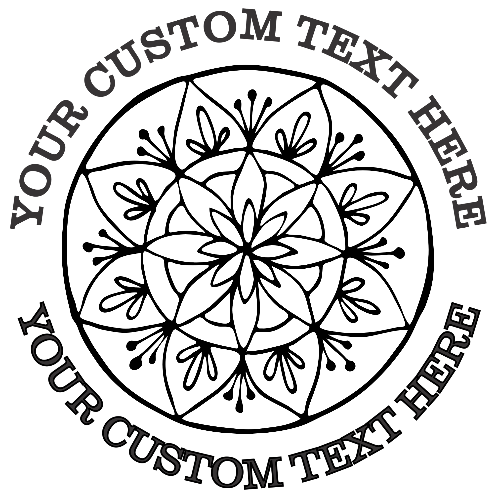 Ornate Mandala Self-Inking Custom Rubber Stamp | Personalized Return Address Stamp | Name & Address Customizable | 1.6" In Diameter Self Inking Rubber Stamp (SH-76812)