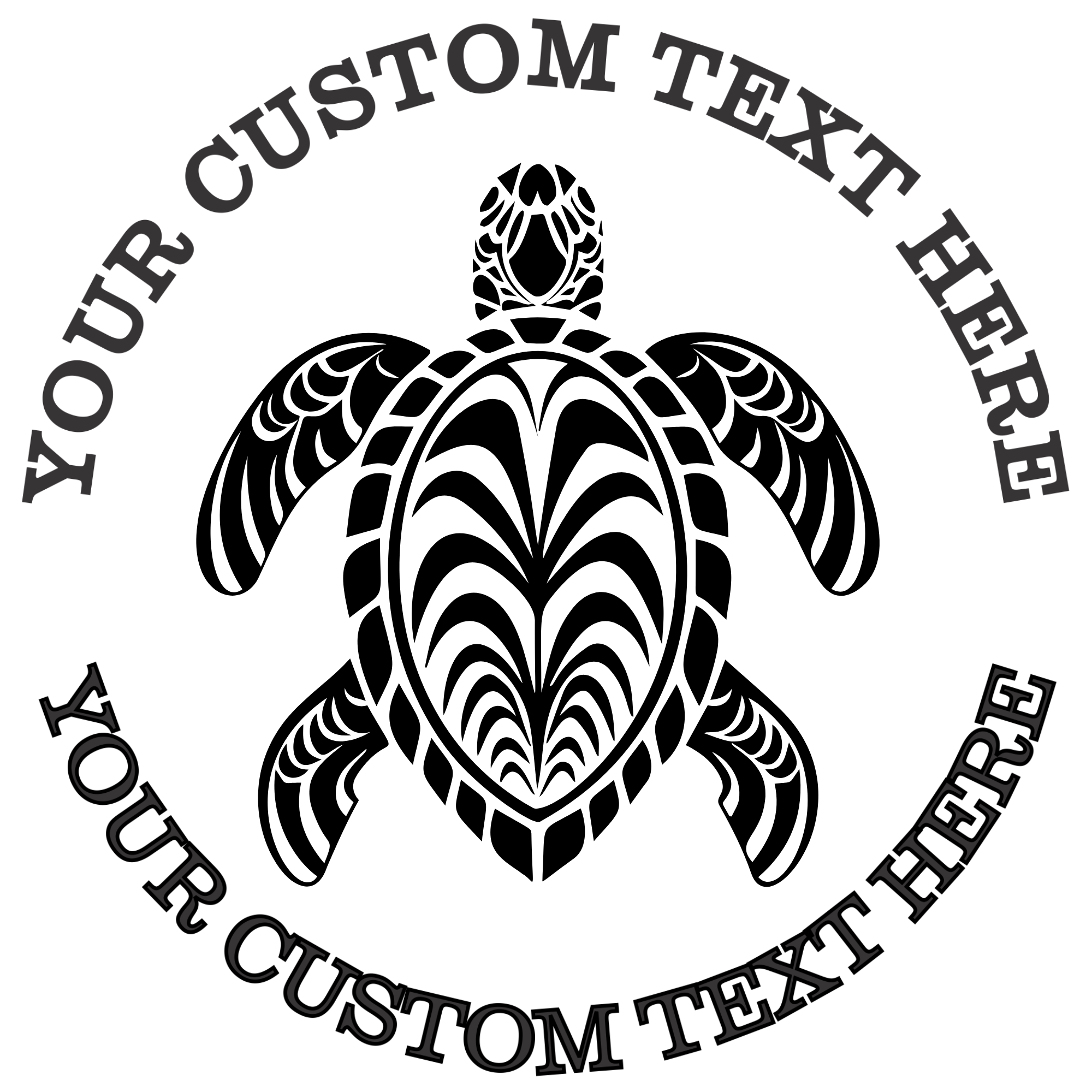 Turtle with a Tropical Design on Its Back Self-Inking Custom Rubber Stamp | Personalized Return Address Stamp | Name & Address Customizable | 1.6" In Diameter Self Inking Rubber Stamp (SH-76819)