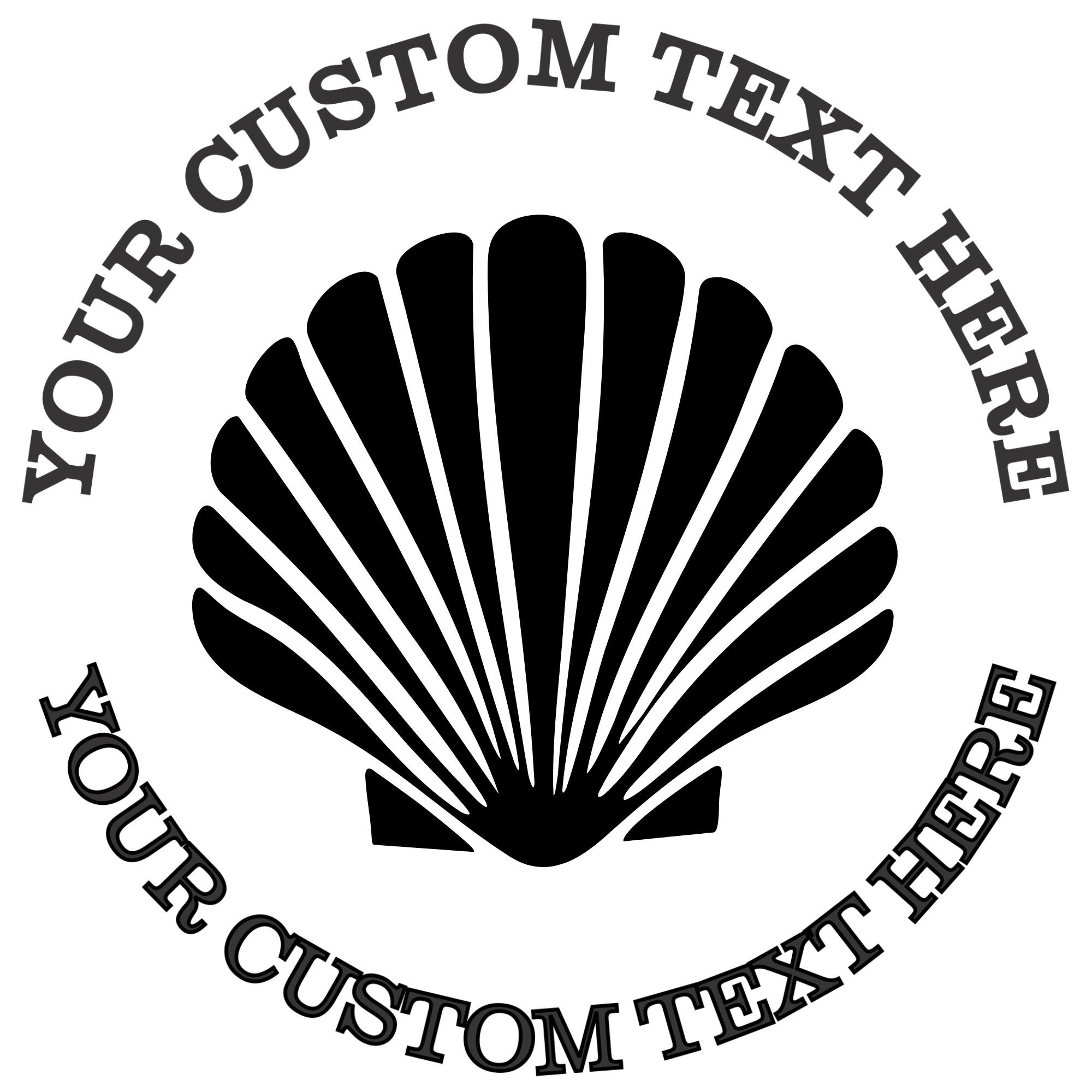 Seashell Silhouette Self-Inking Custom Rubber Stamp | Personalized Return Address Stamp | Name & Address Customizable | 1.6" In Diameter Self Inking Rubber Stamp (SH-76821)