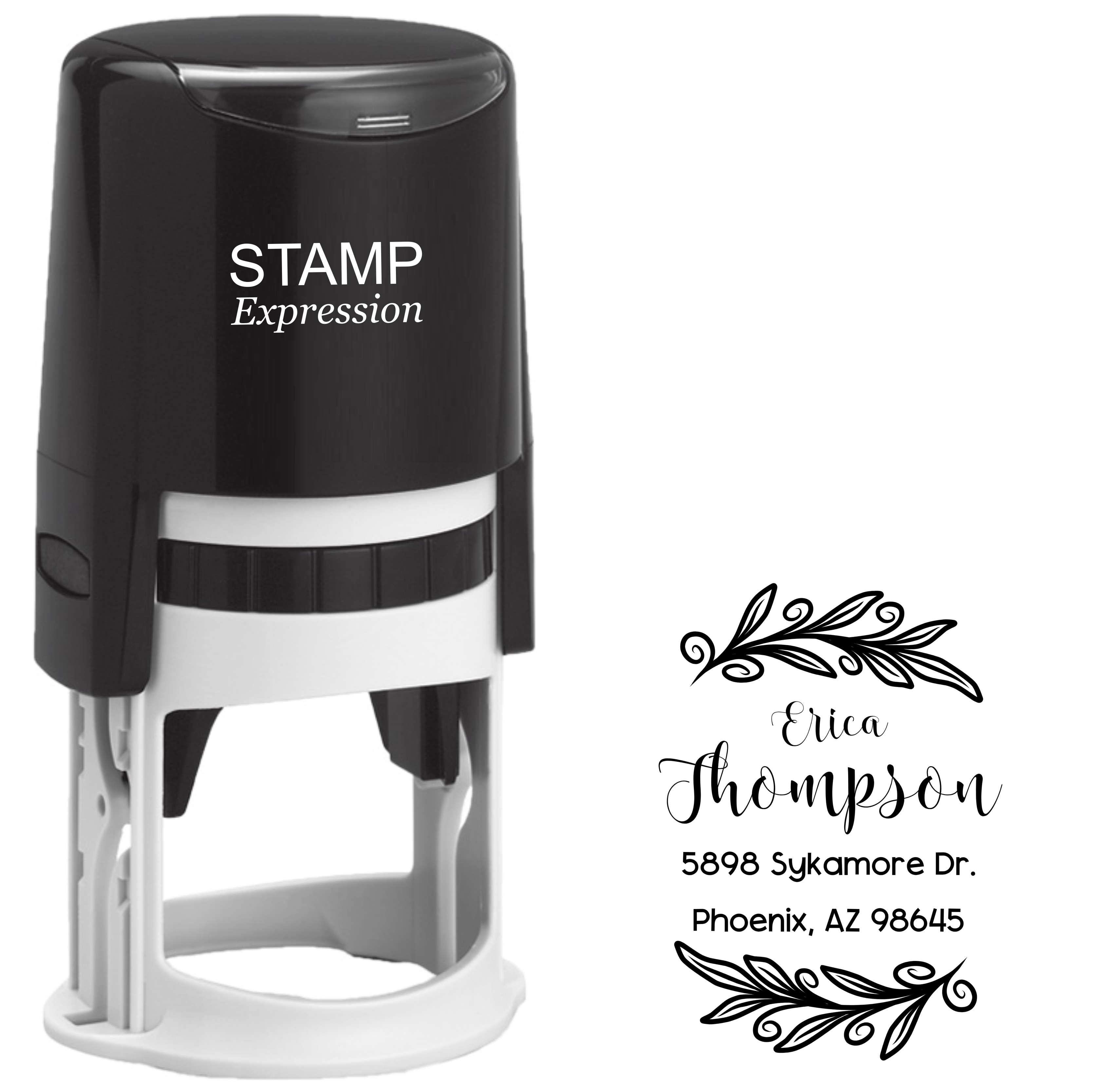Erica Thompson Floral Frame Address Stamp