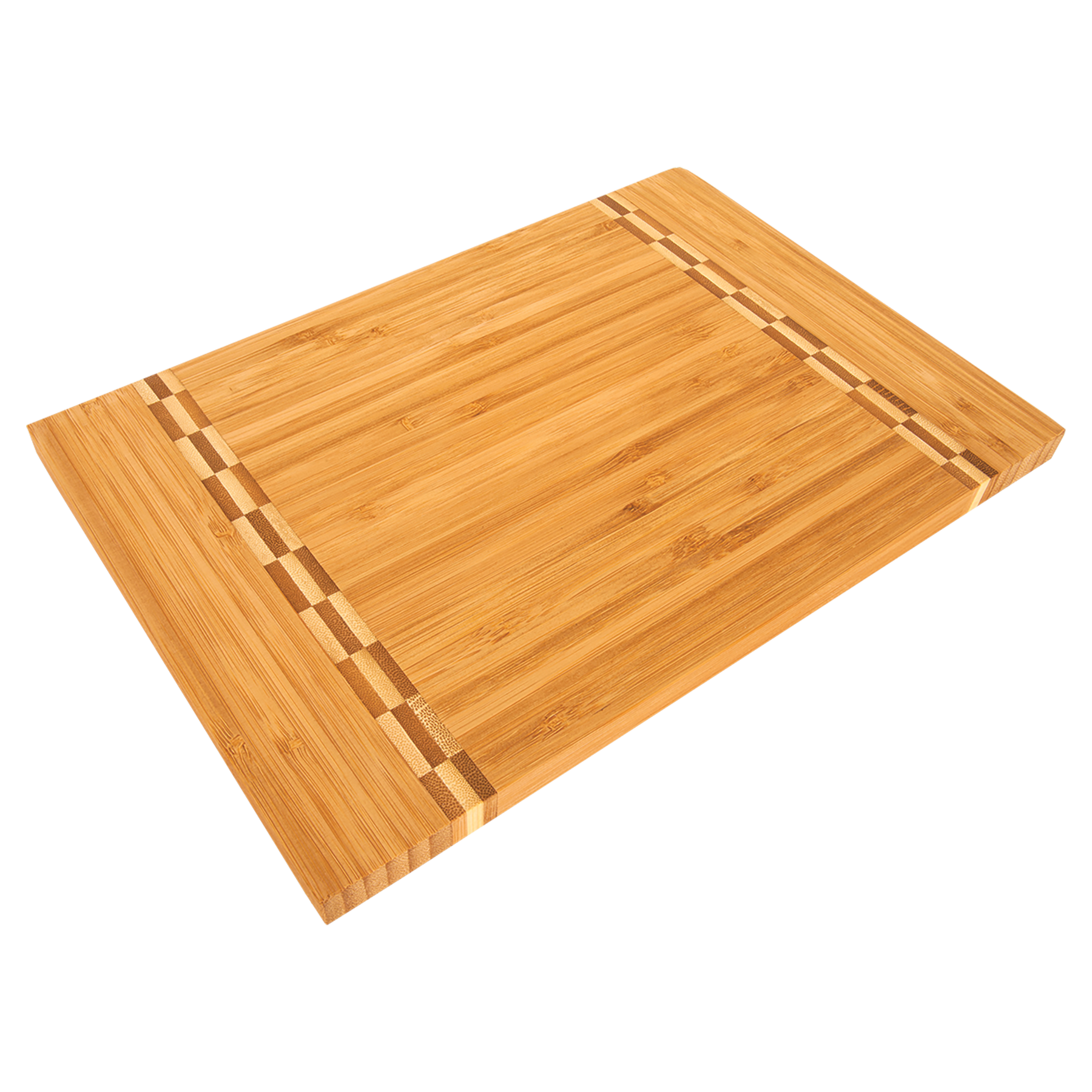 Natural Bamboo Cutting Board with Butcher Block Inlay Personalized with your name- 12" x 8.25"