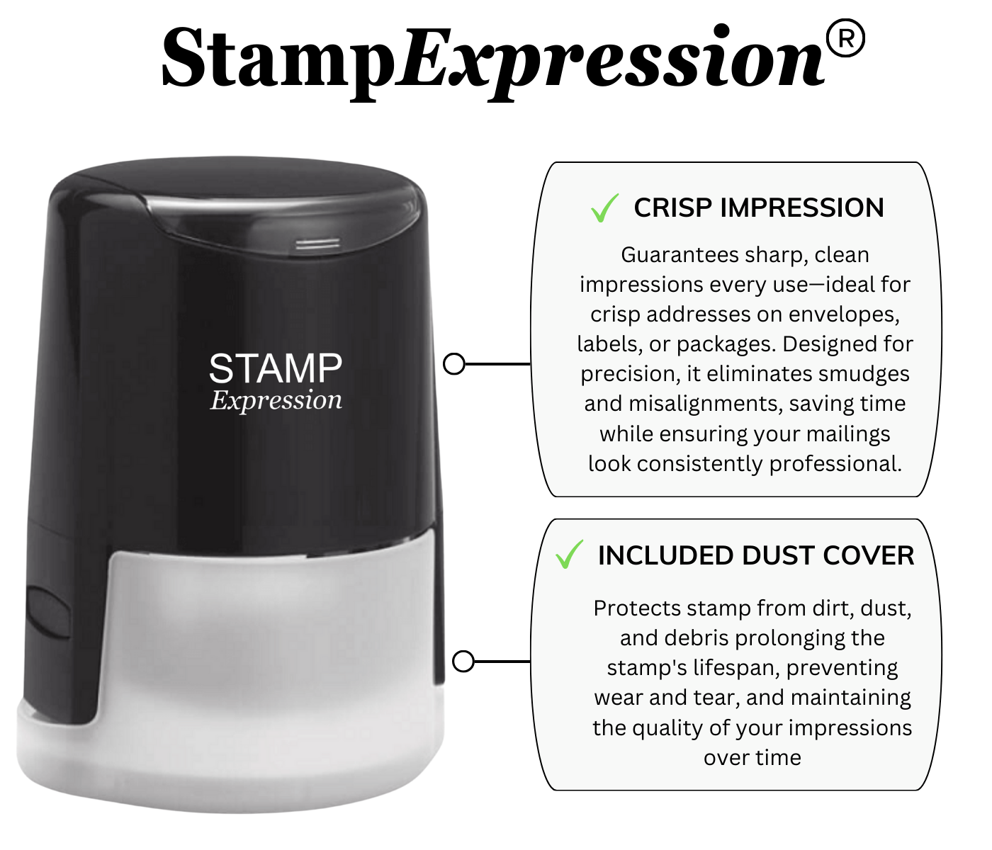Stethoscope with heart inside Self-Inking Custom Rubber Stamp | Personalized Return Address Stamp | Name & Address Customizable | 1.6" In Diameter (SH-76510)