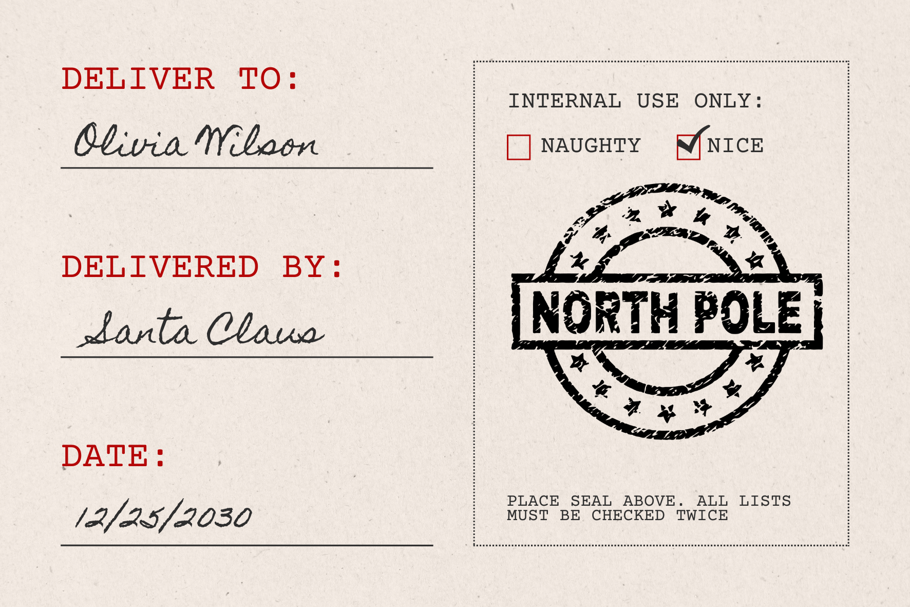 North Pole Christmas Stamp (SH-76225)