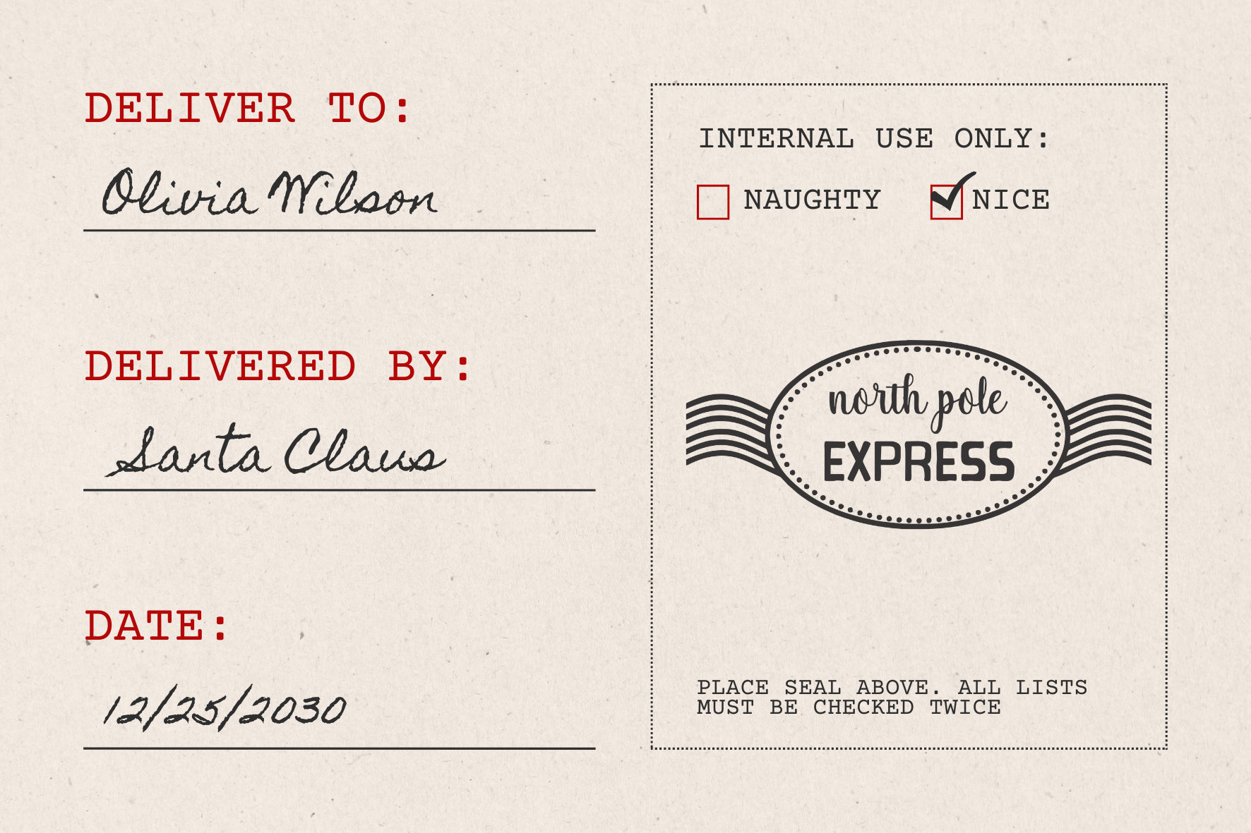 Large North Pole Express Christmas Stamp (ET-76286)